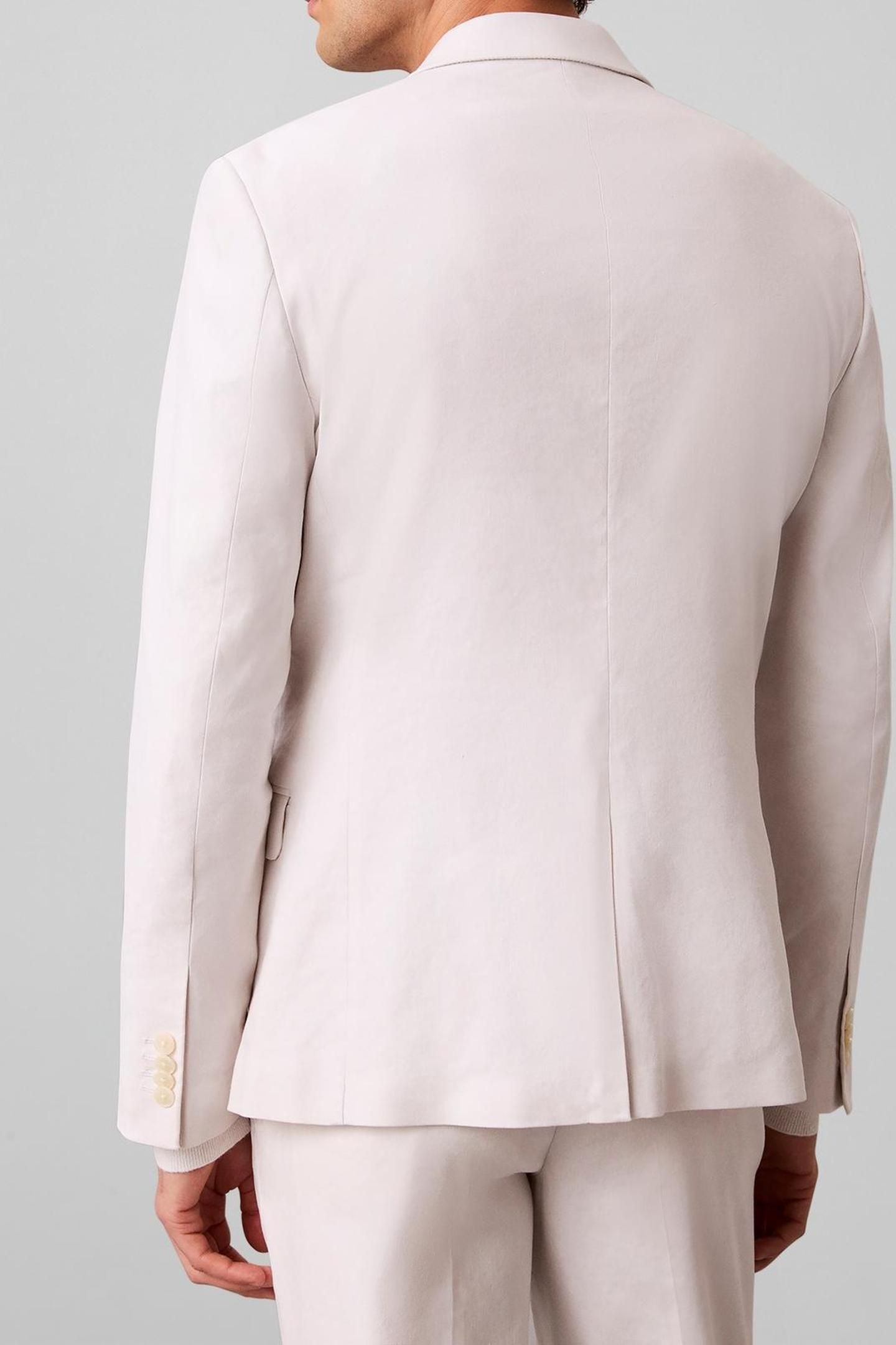 LS LINEN LYOCELL SLIM BLAZER WHITE SAND 2