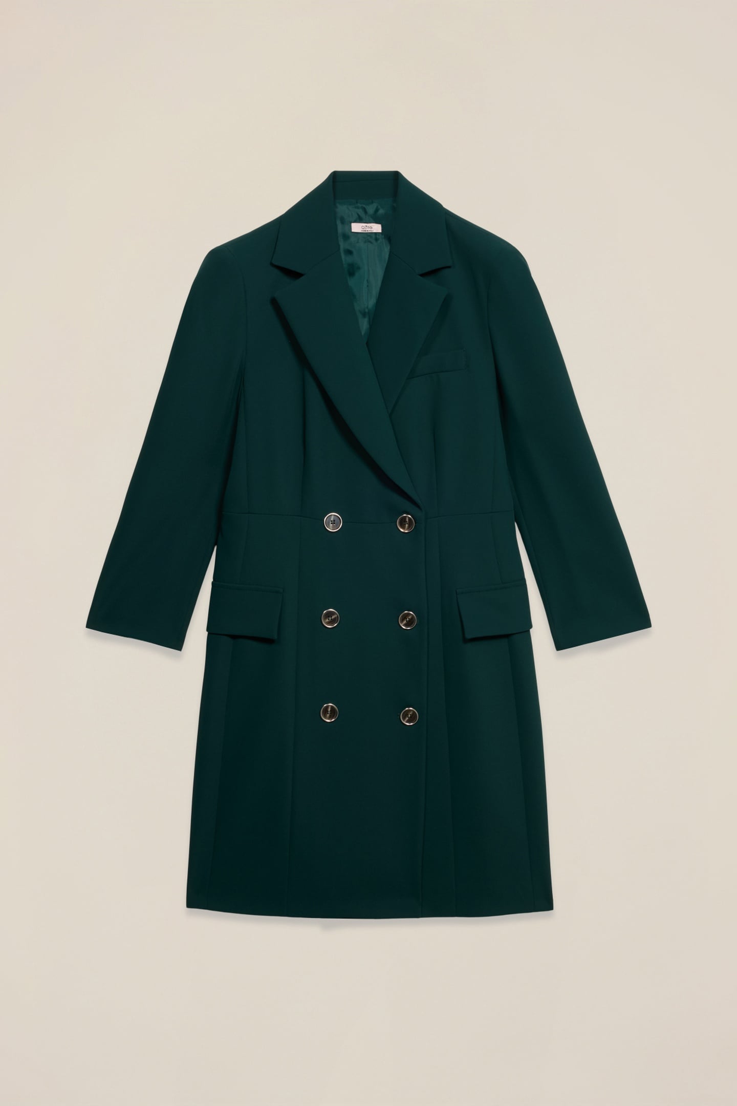 ROBE COAT IN CREPE FABRIC GREEN 4