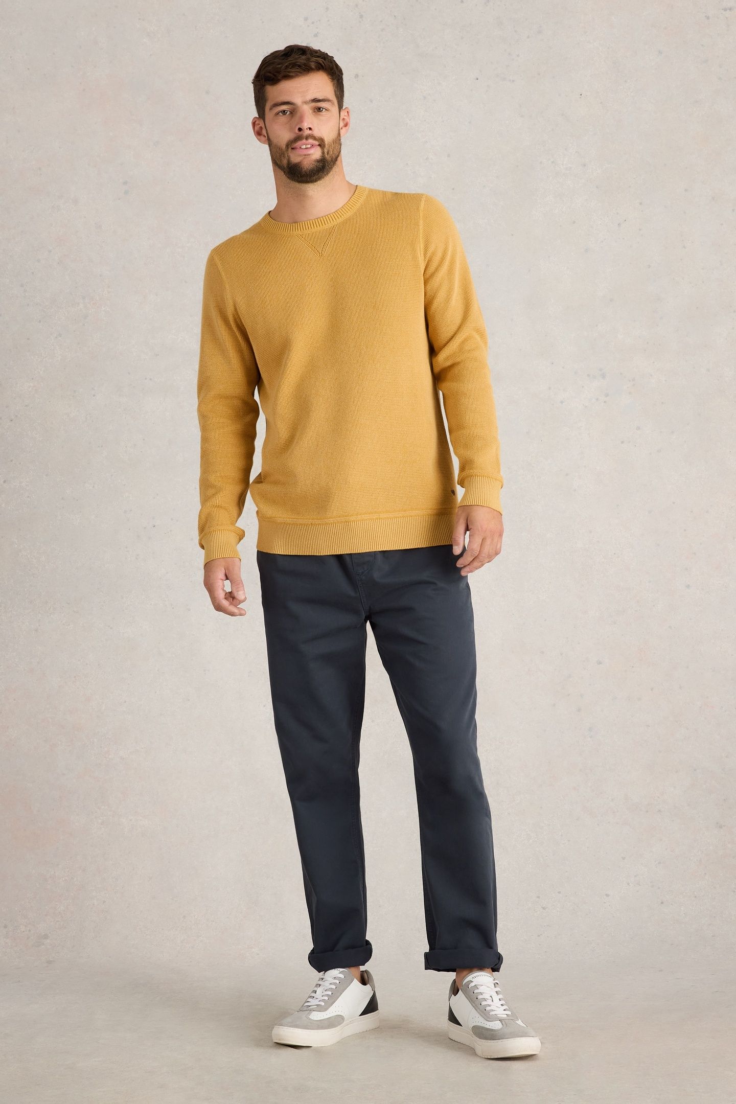 ATTADALE CREW NECK JUMPER MID YELLOW 1