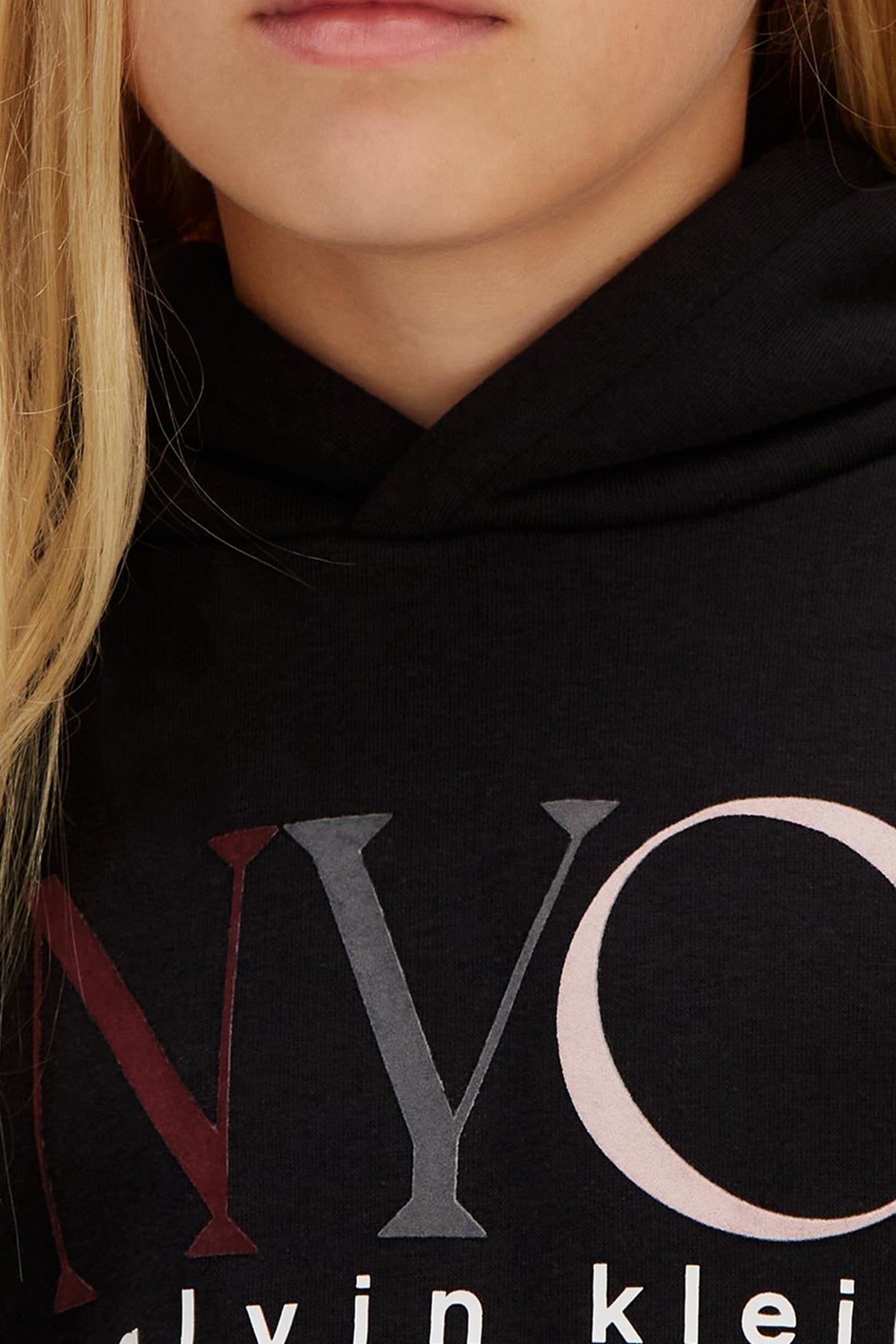 GIRLS NYC GRAPHIC FLEECE HOODIE BLACK 5