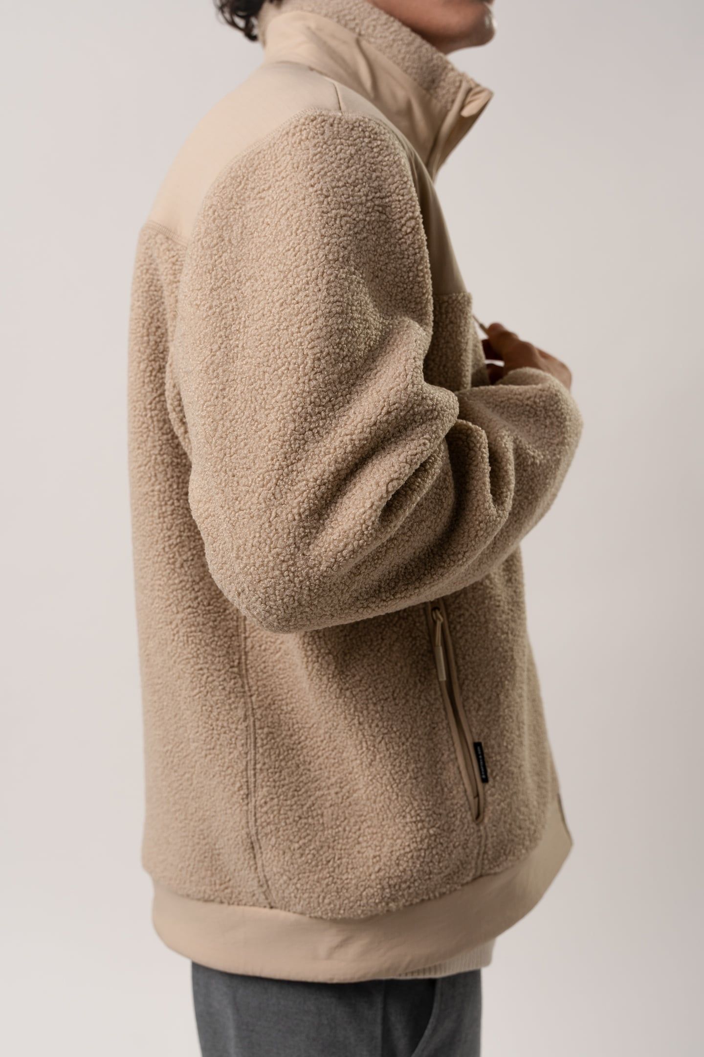 UNISEX TEDDY FLEECE JACKET SANDSTONE 4