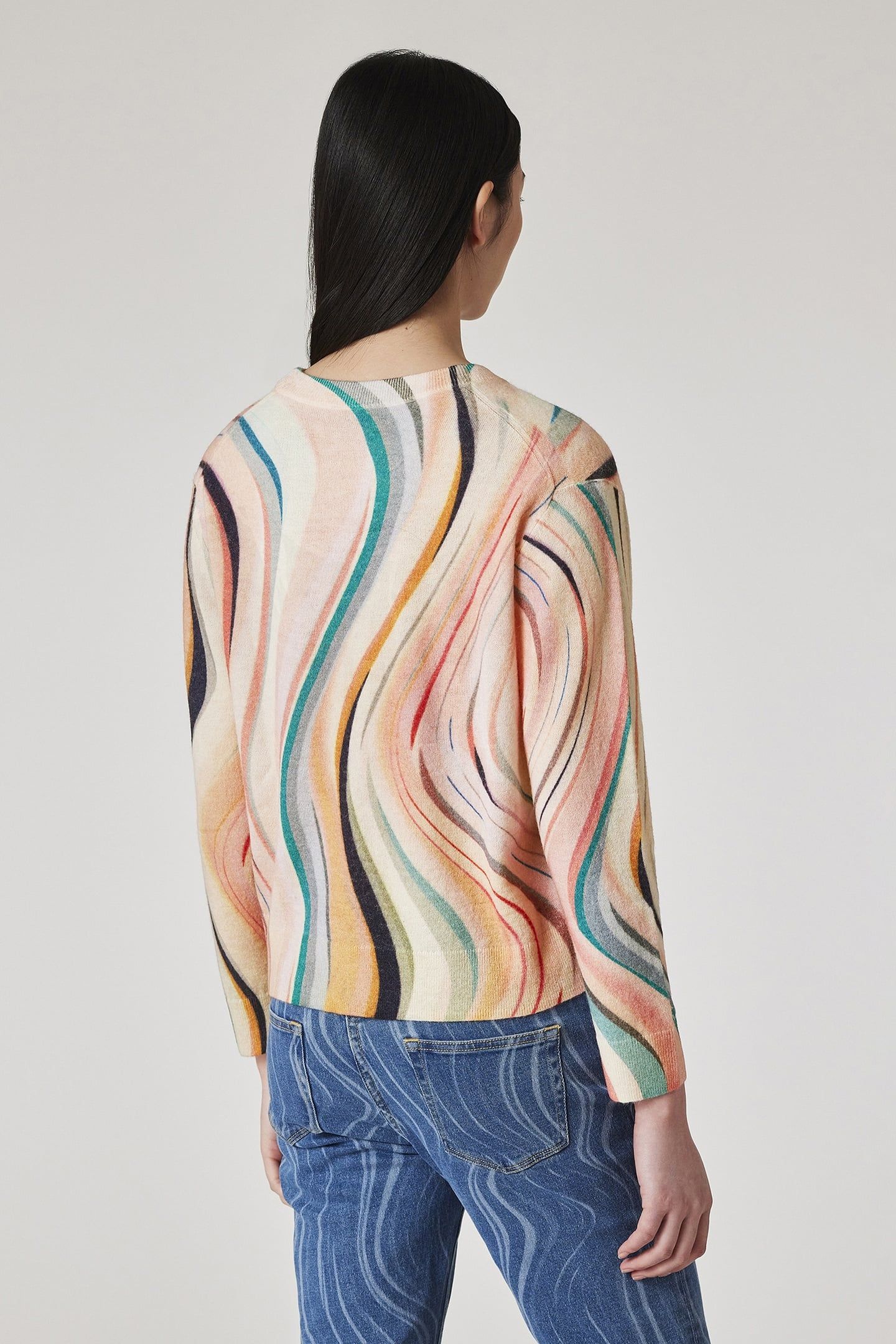 WOMENS KNITTED SWEATER CREW NECK MULTI COLOURED 3