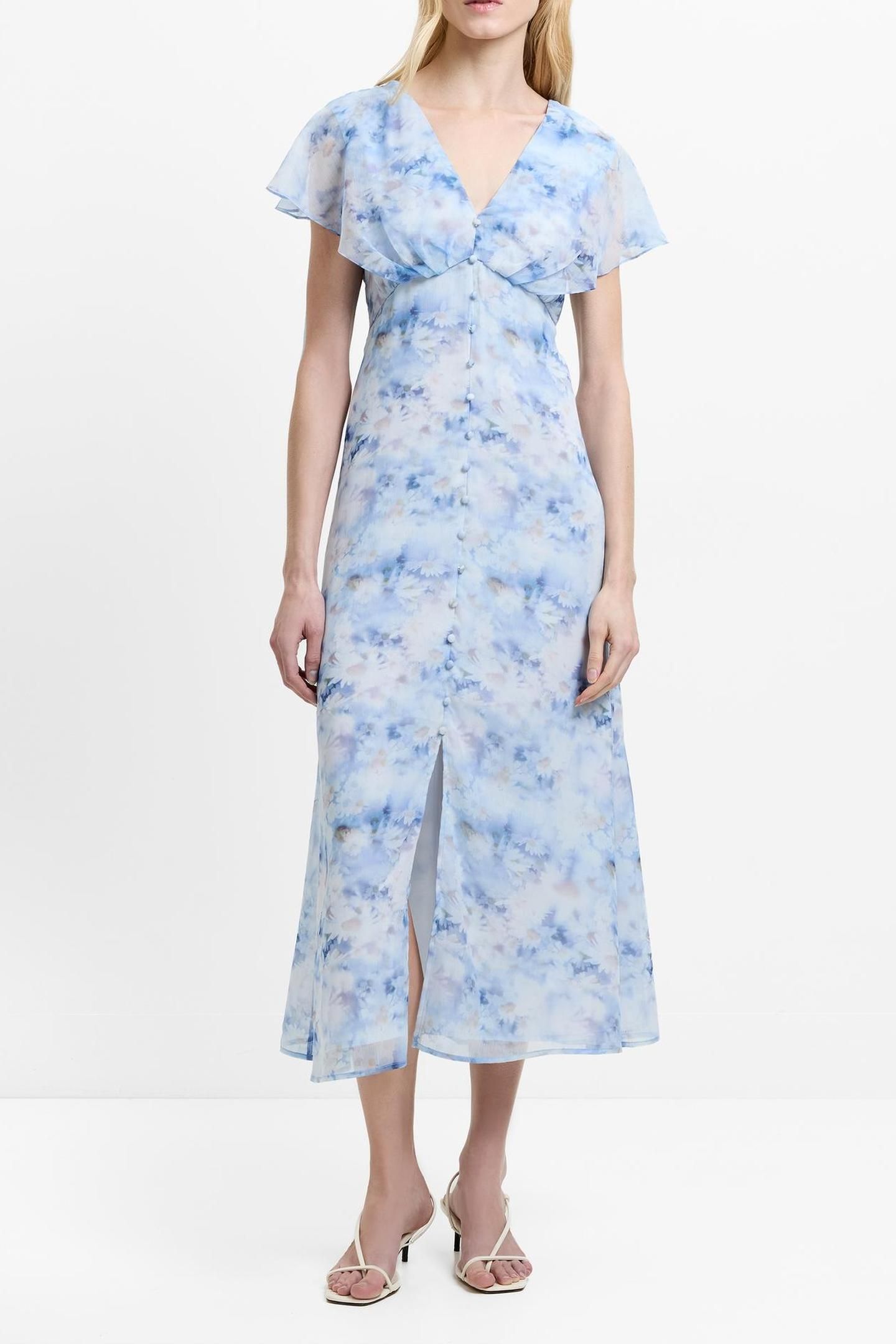 DAISY EMINA GEORGETTE DRESS BLUE MULTI 2