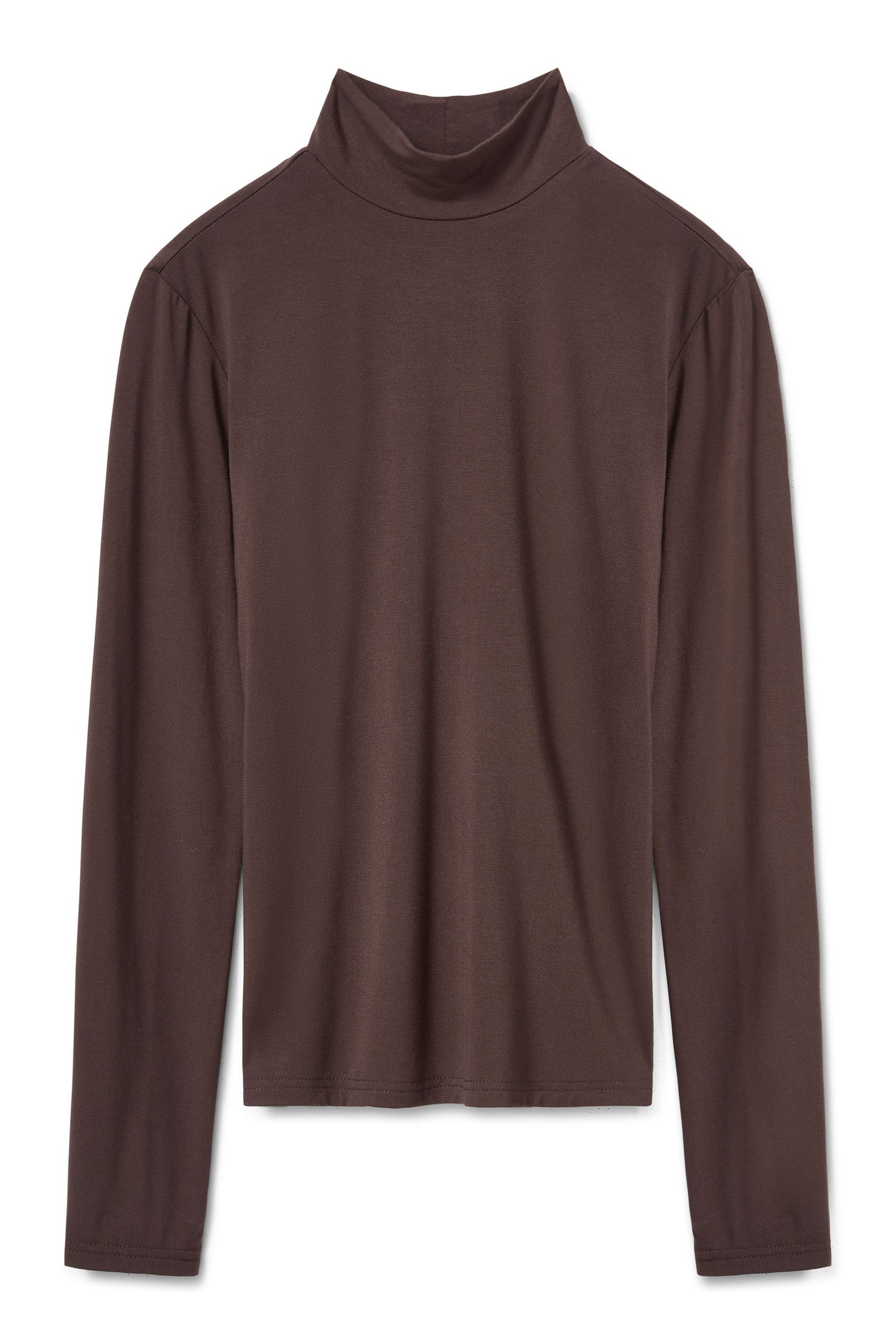 MOCK NECK TOP SEAL BROWN 3