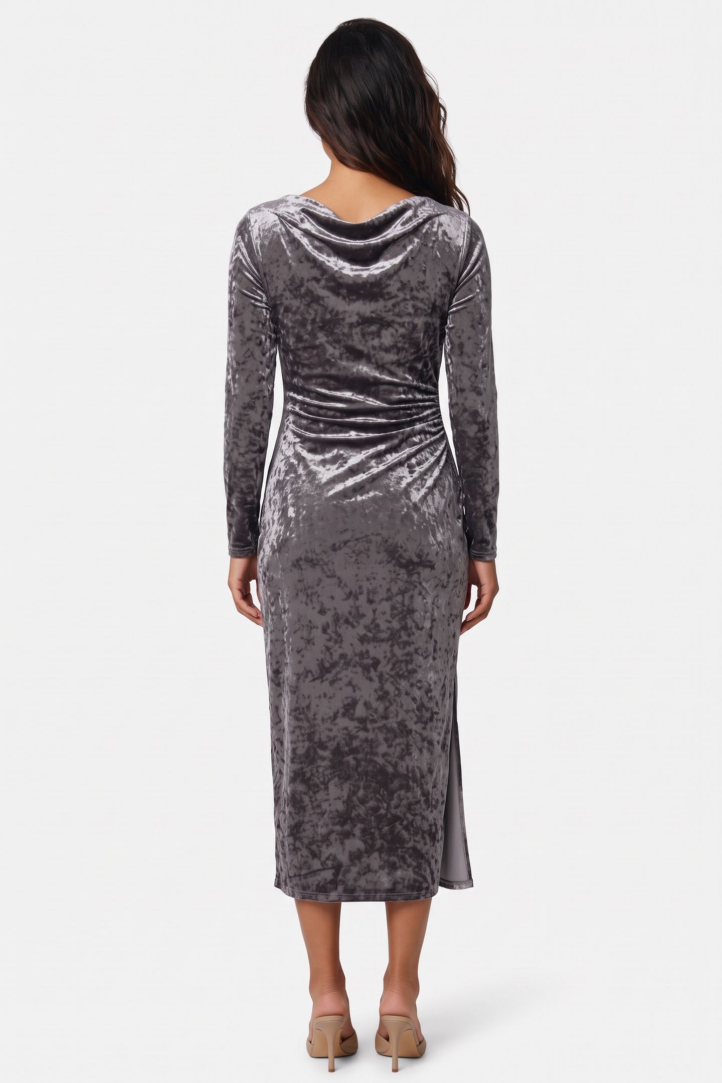 ST DIDI VELVET DRESS GREY 2