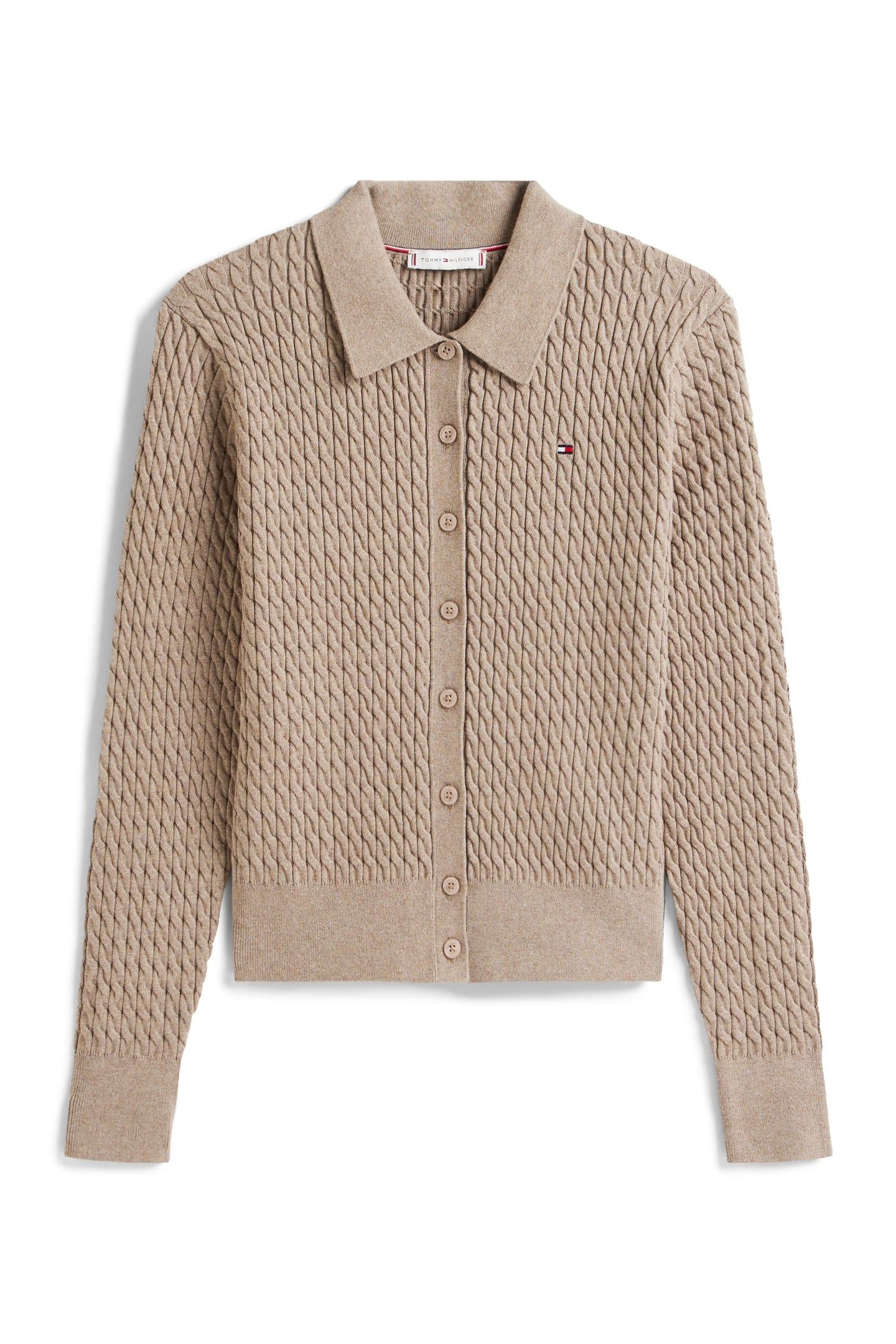 CO CABLE FINE GG POLO HEATHERED TAUPE 4