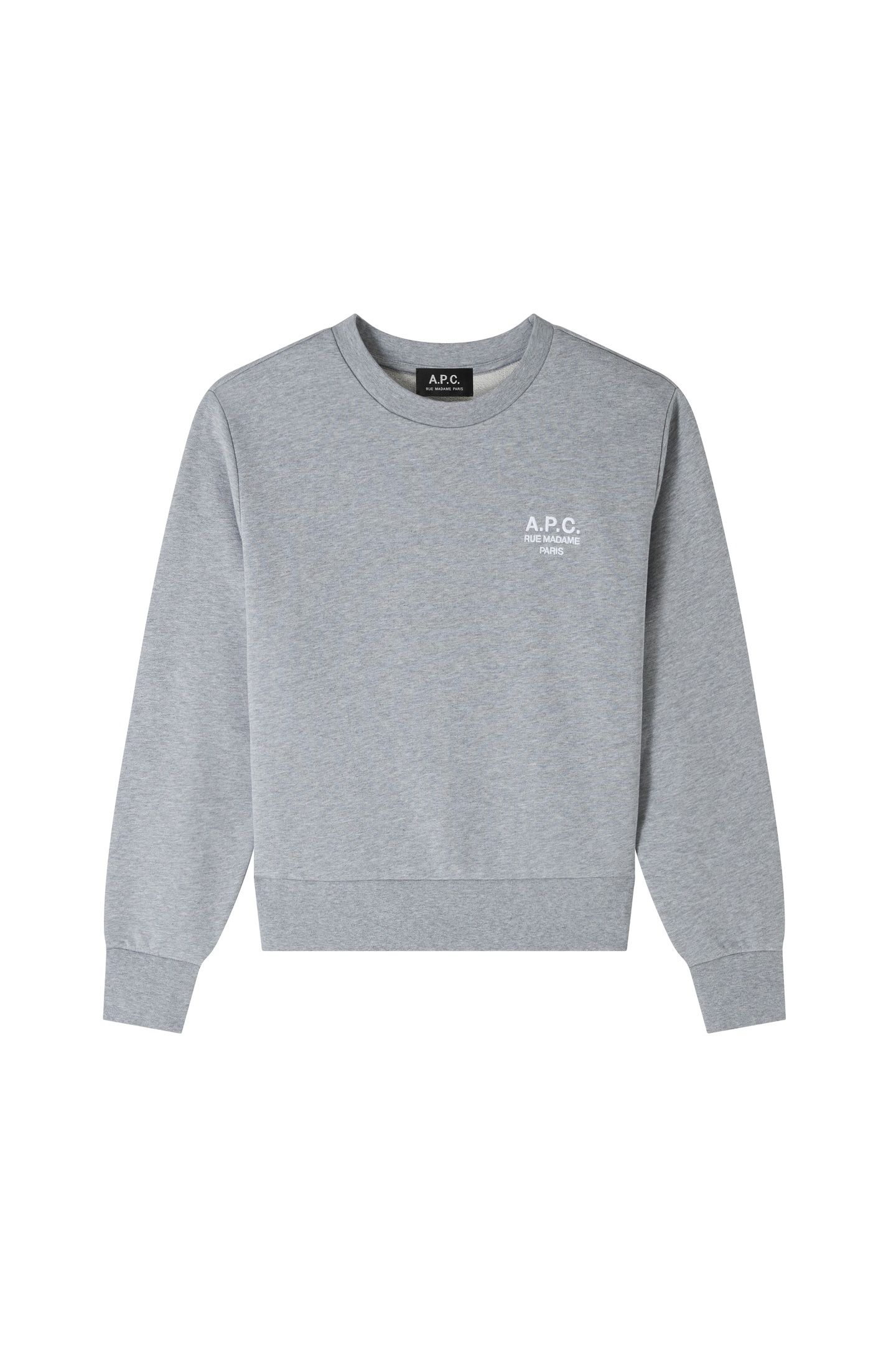 SWEATSHIRT BOXY RUE MADAME HEATHERED GREY/WHITE 4