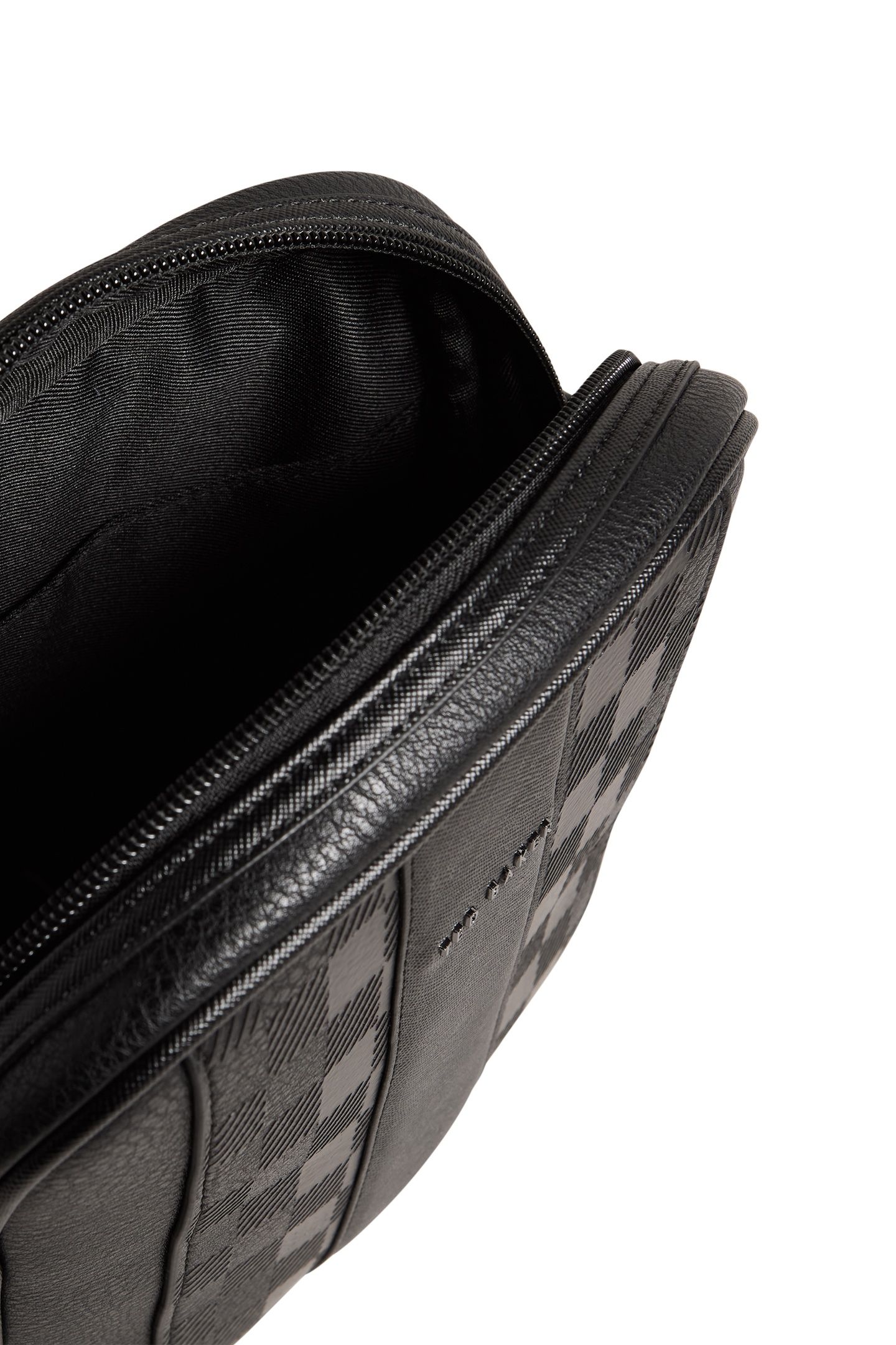 WAYDON HOUSE CHECK PU FLIGHT BAG BLACK 3
