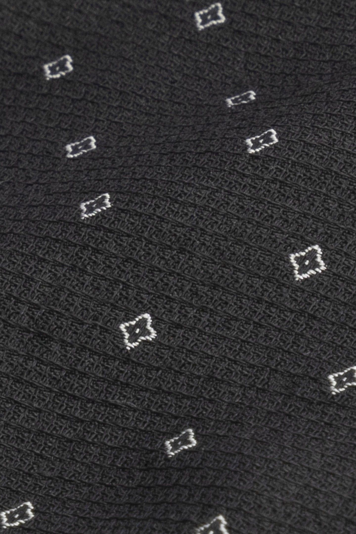1 TONE MOTIF SILK TIE BLACK 2