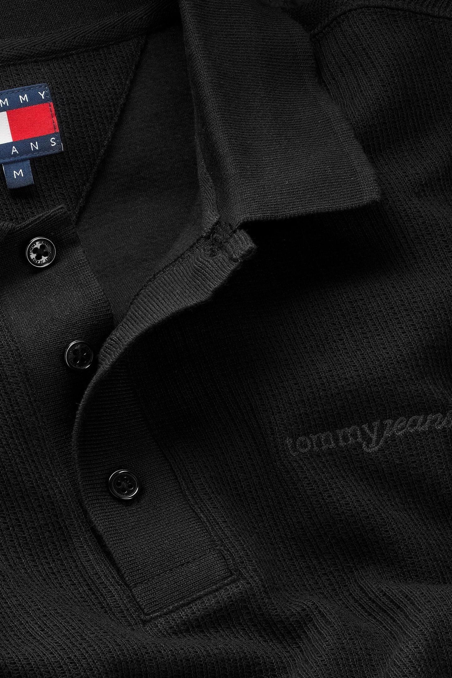 TJM REG WAFFLE POLO BLACK 7