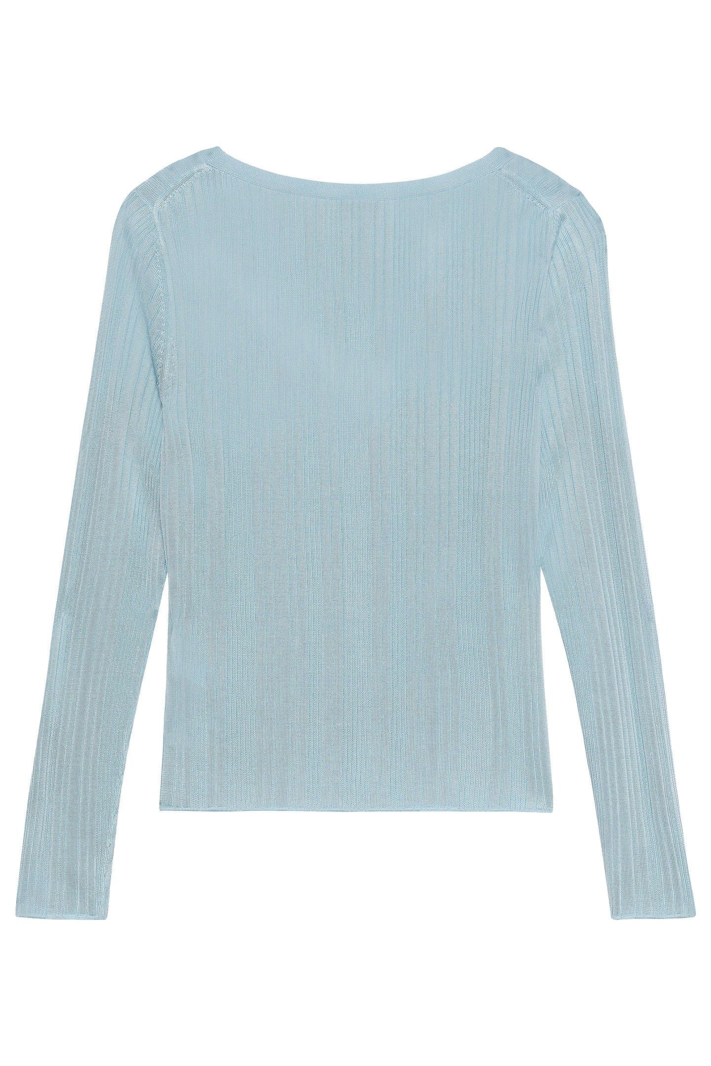 SHINY VISCOSE RIB CARDIGAN COOL BLUE 2