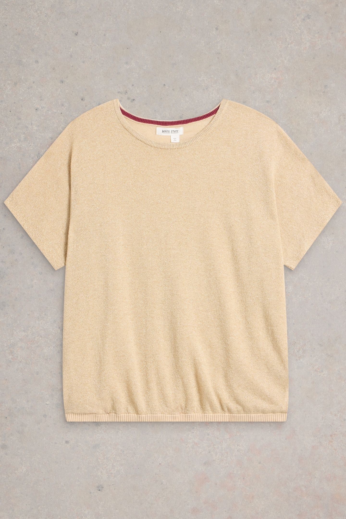 LENA SPARKLE KNIT TEE GLD TN MET 4
