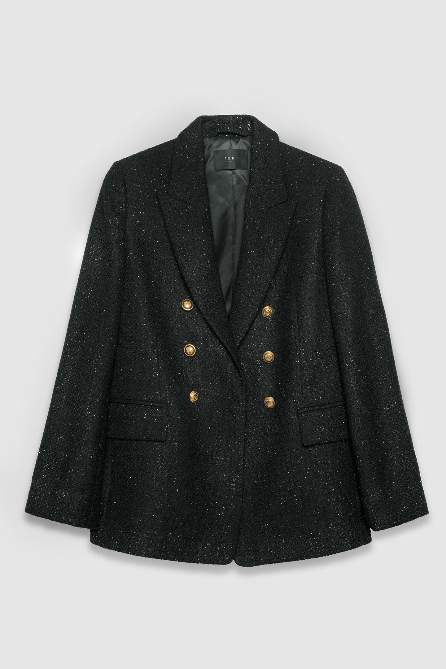 BLACK GLITTERY TWEED-STYLE SUIT JACKET 4