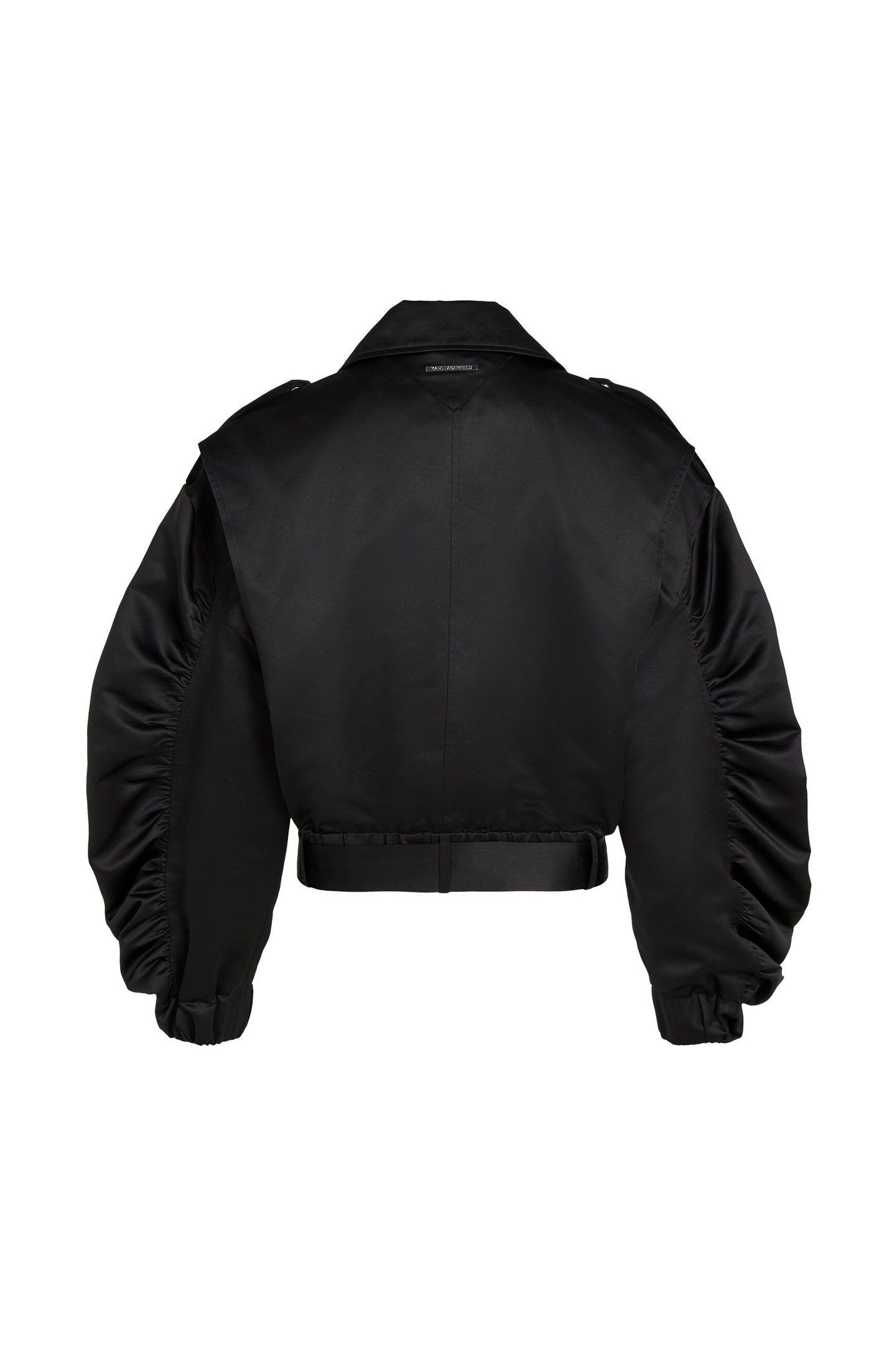 BIKER SATIN BOMBER BLACK 5