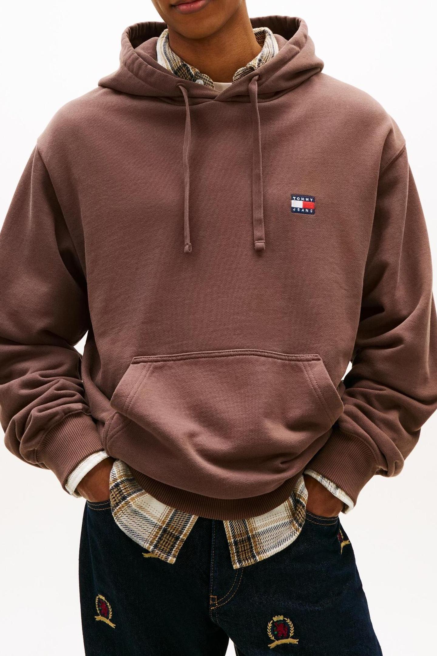 UNISEX TJ BOXY BADGE HOODIE BLACK WALNUT 1