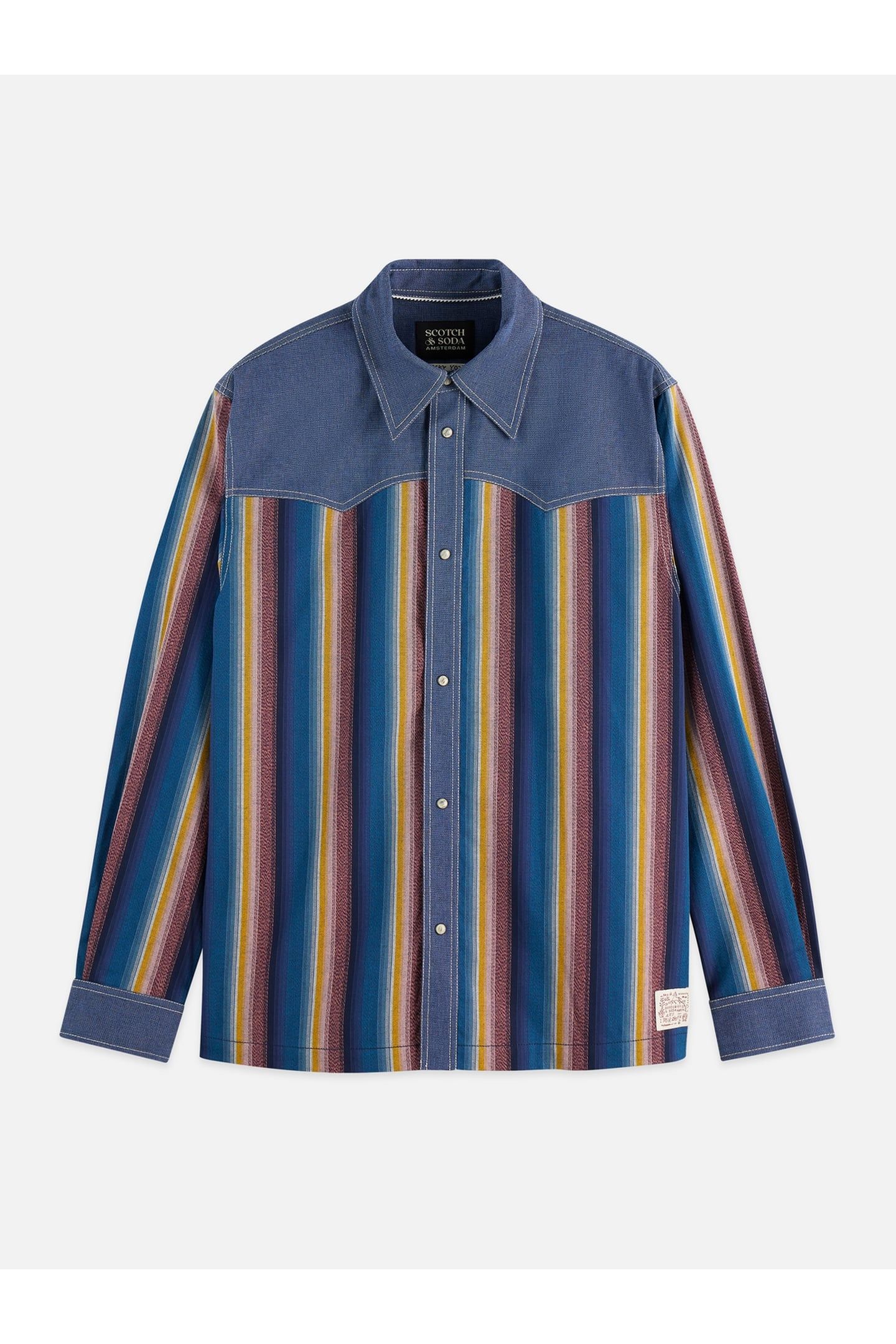 MULTICOLOR STRIPE WESTERN SHIRT NAVY 1