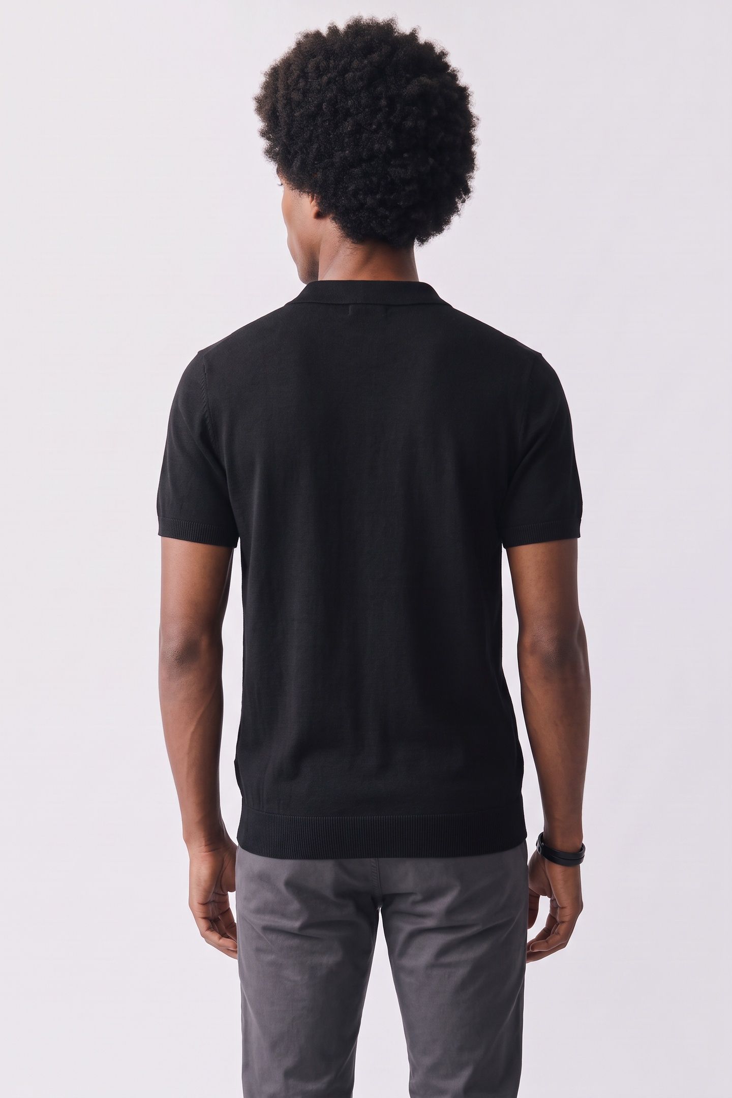 POLO ZIP S/S LUX BLACK 2
