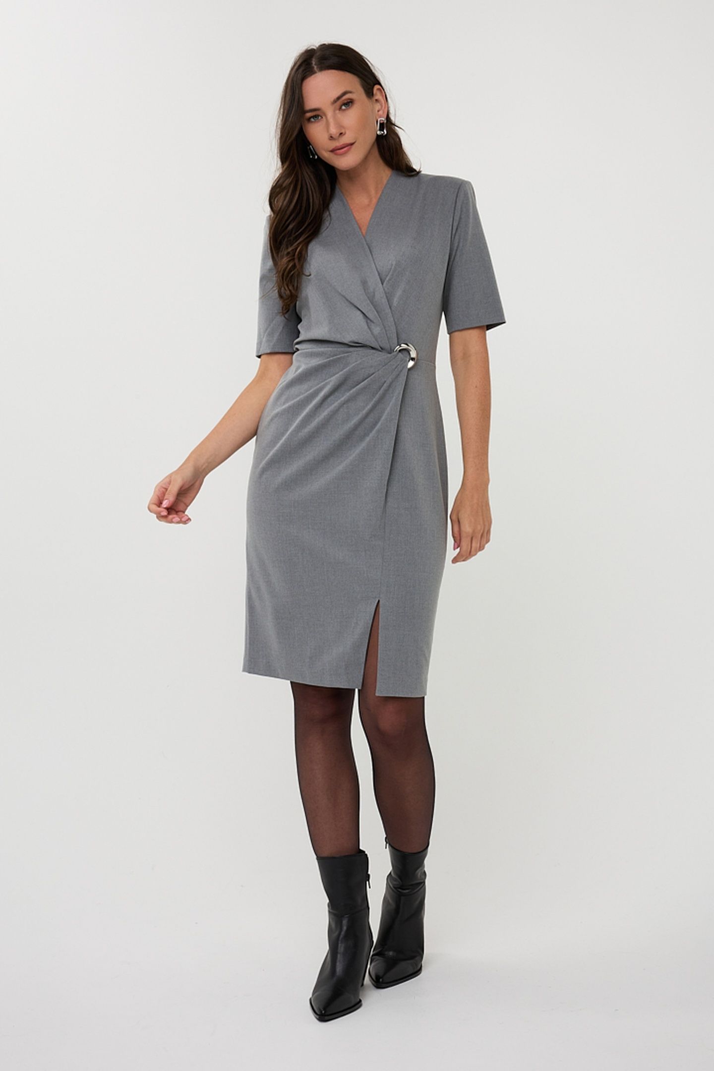 DRESS BUCKLE S/SLVE LIGHT GREY MELANGE 3