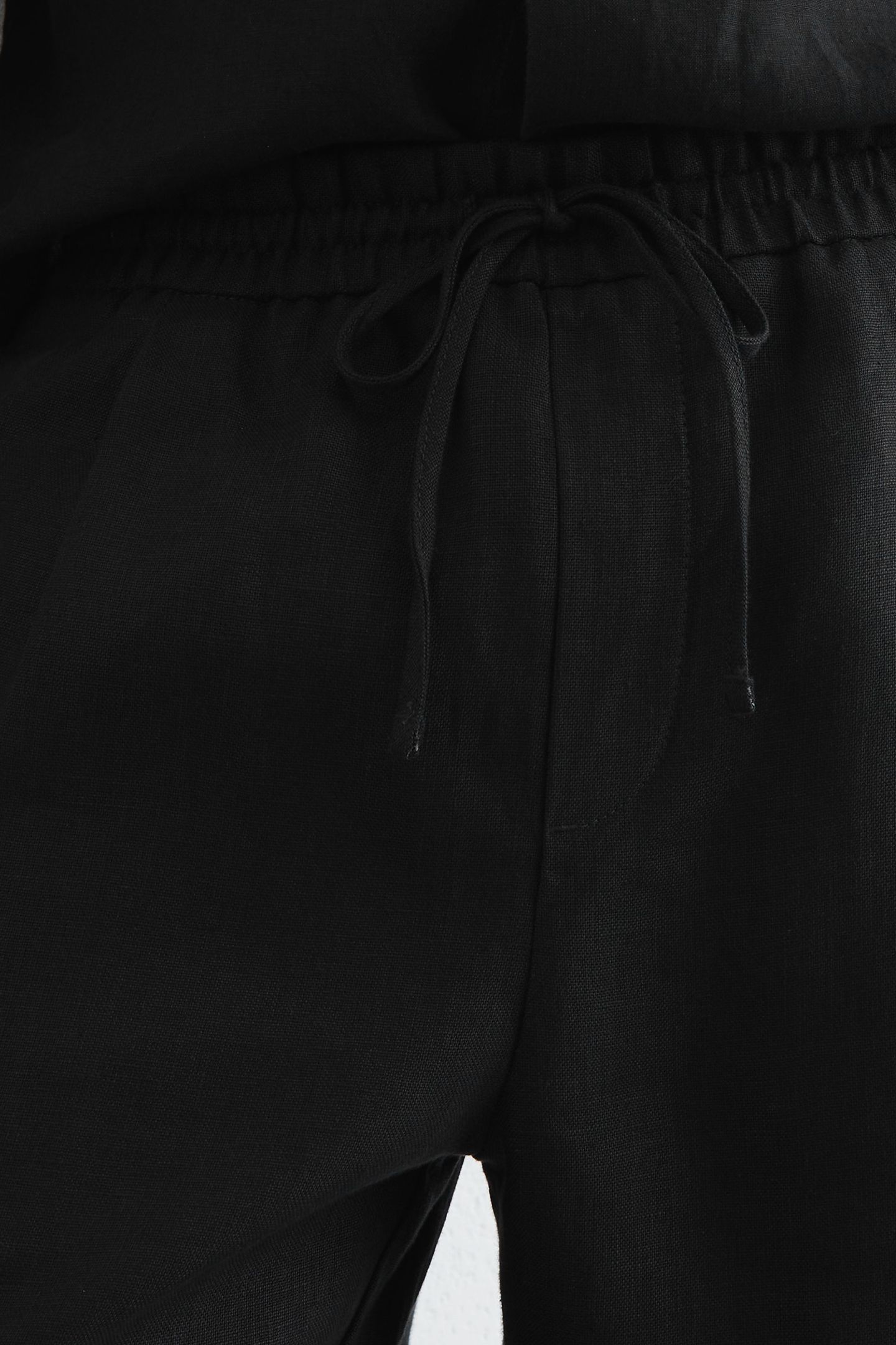 RELAXED LINEN DRAWSTRING TROUSER BLACK 6