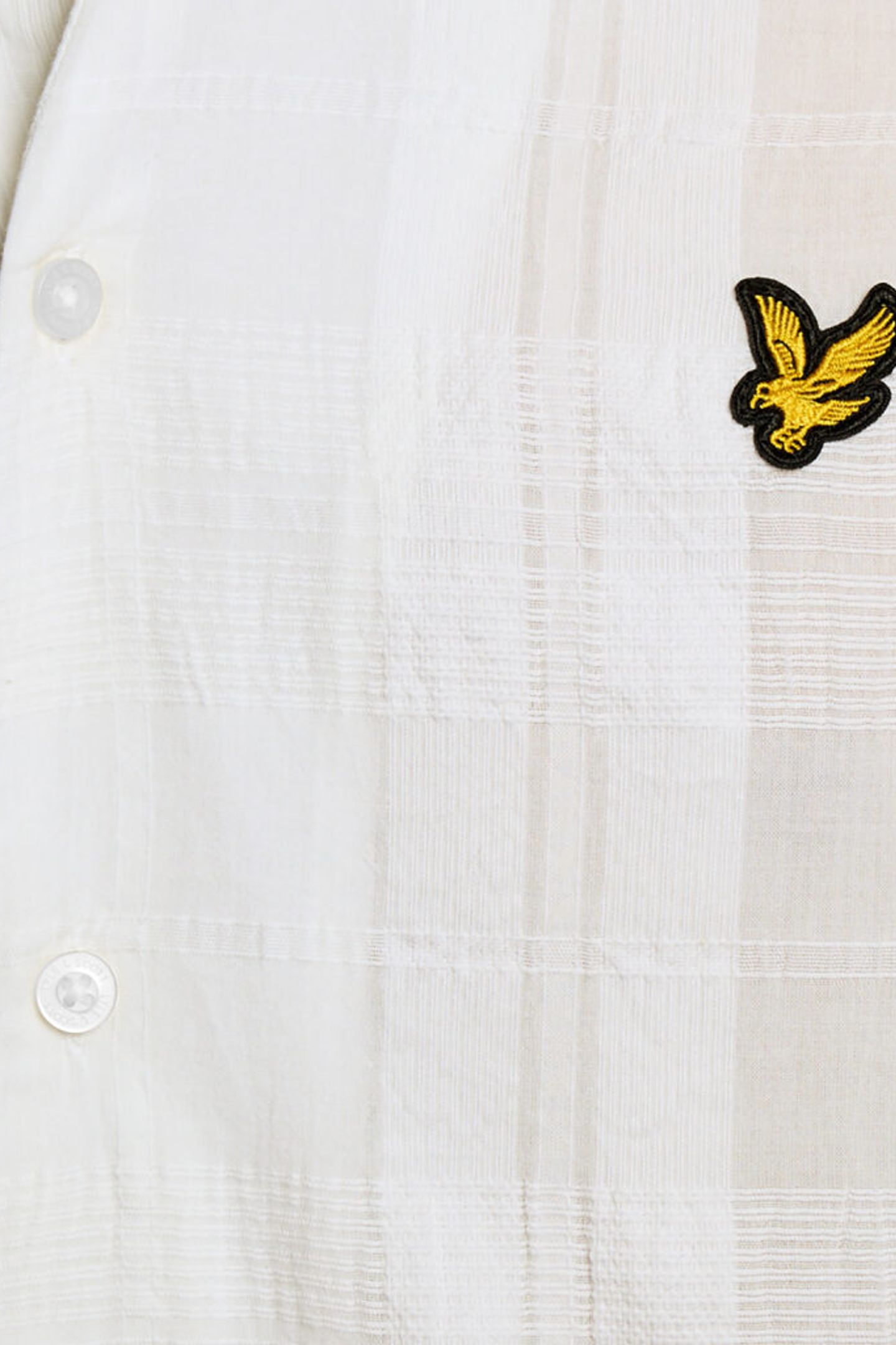 CHECK LONG SLEEVE REVERE COLLAR SHIRT WHITE 6