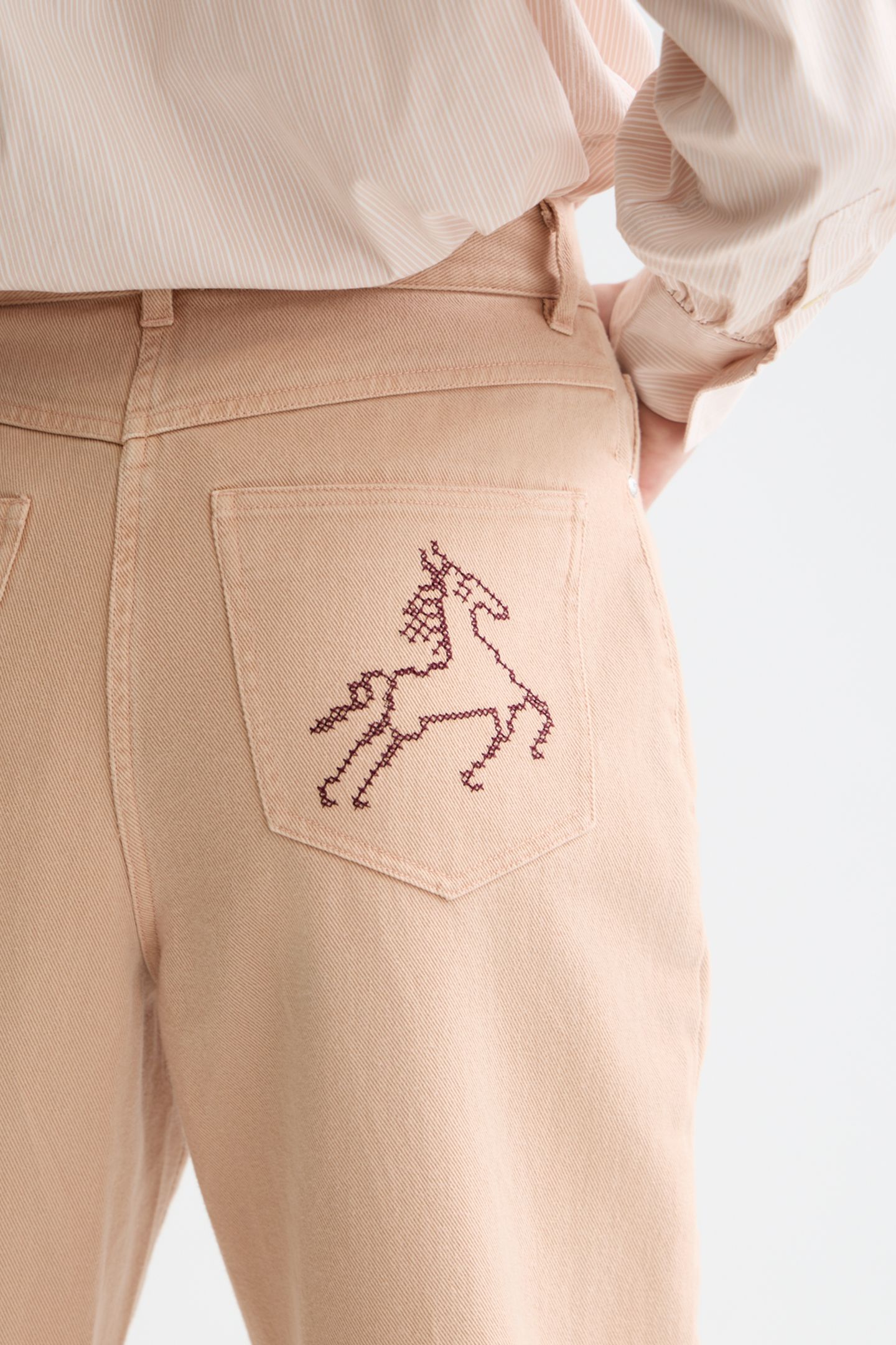 THE RIPPLE - HIGH RISE STRAIGHT LEG PANTS ROSE DUST 6