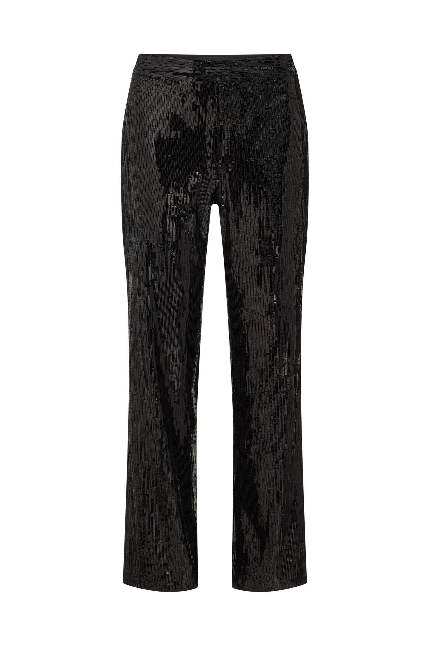 SEQUINS STRAIGHT PANTS BLACK 1