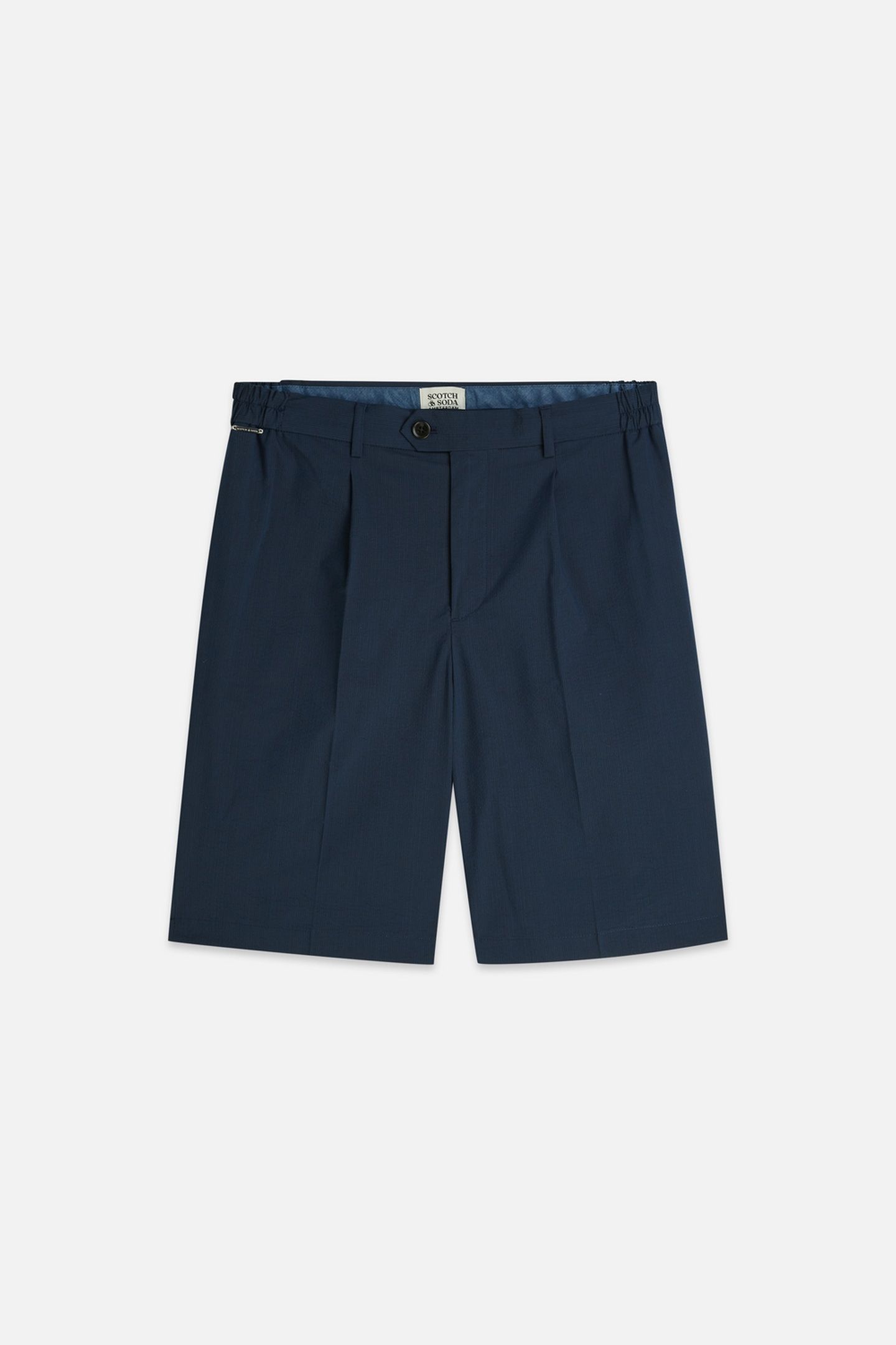 SEERSUCKER WIDEFIT BERMUDA SHORTS NAVY 4