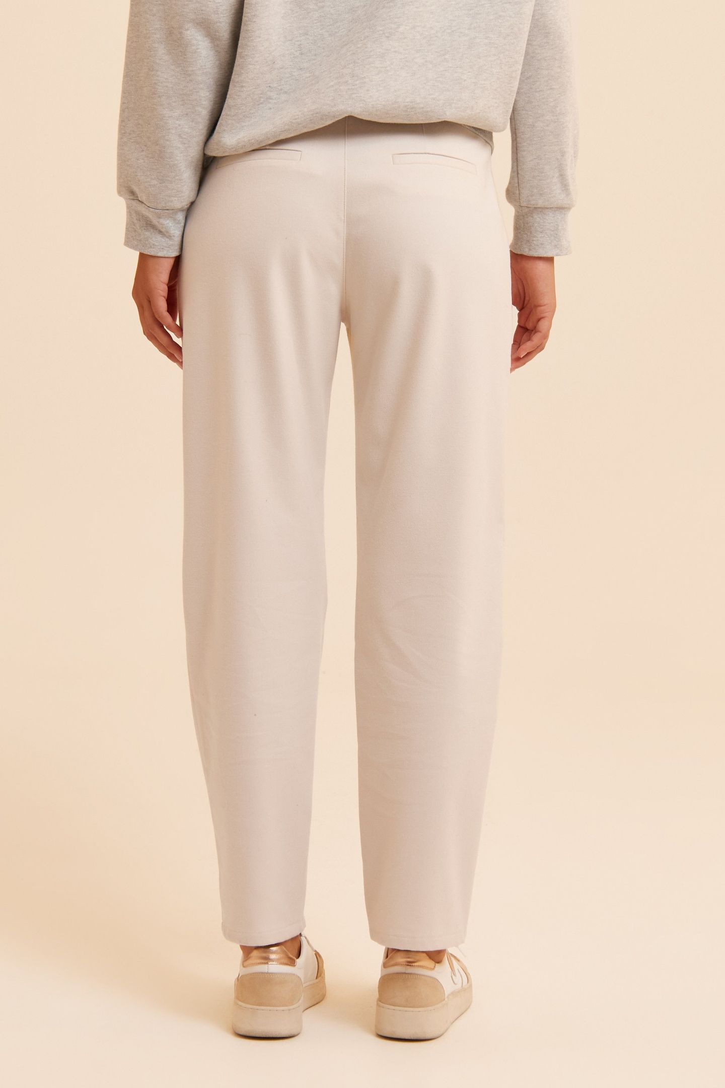 ECRU CARGO-STYLE STRAIGHT TROUSERS 2