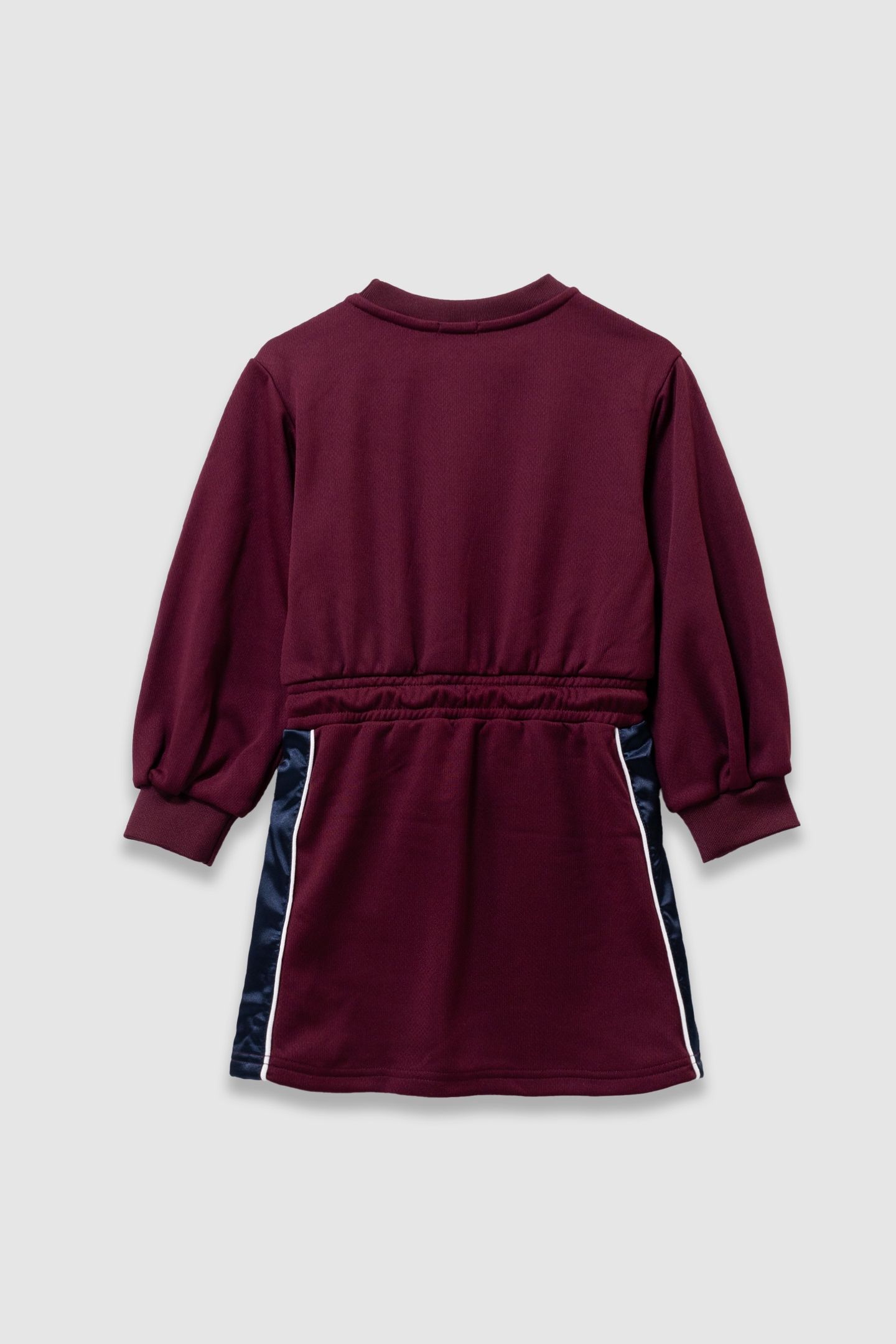 GIRLS’ BURGUNDY DRESS WITH SPORTY SIDE BANDS 2