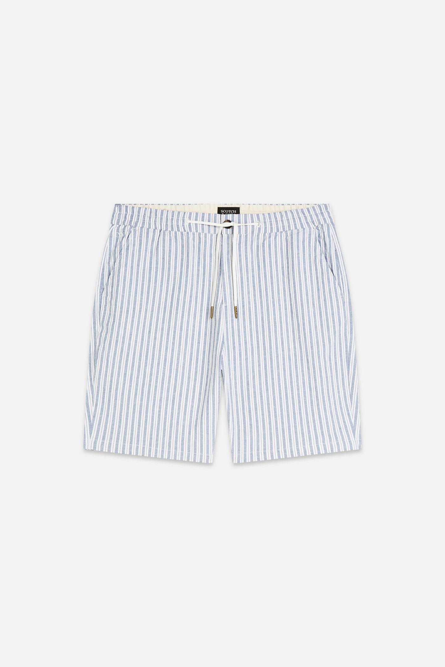 FAVE COTTONLINEN YARNDYED REGULARFIT BERMUDA SHORTS NAVY 4
