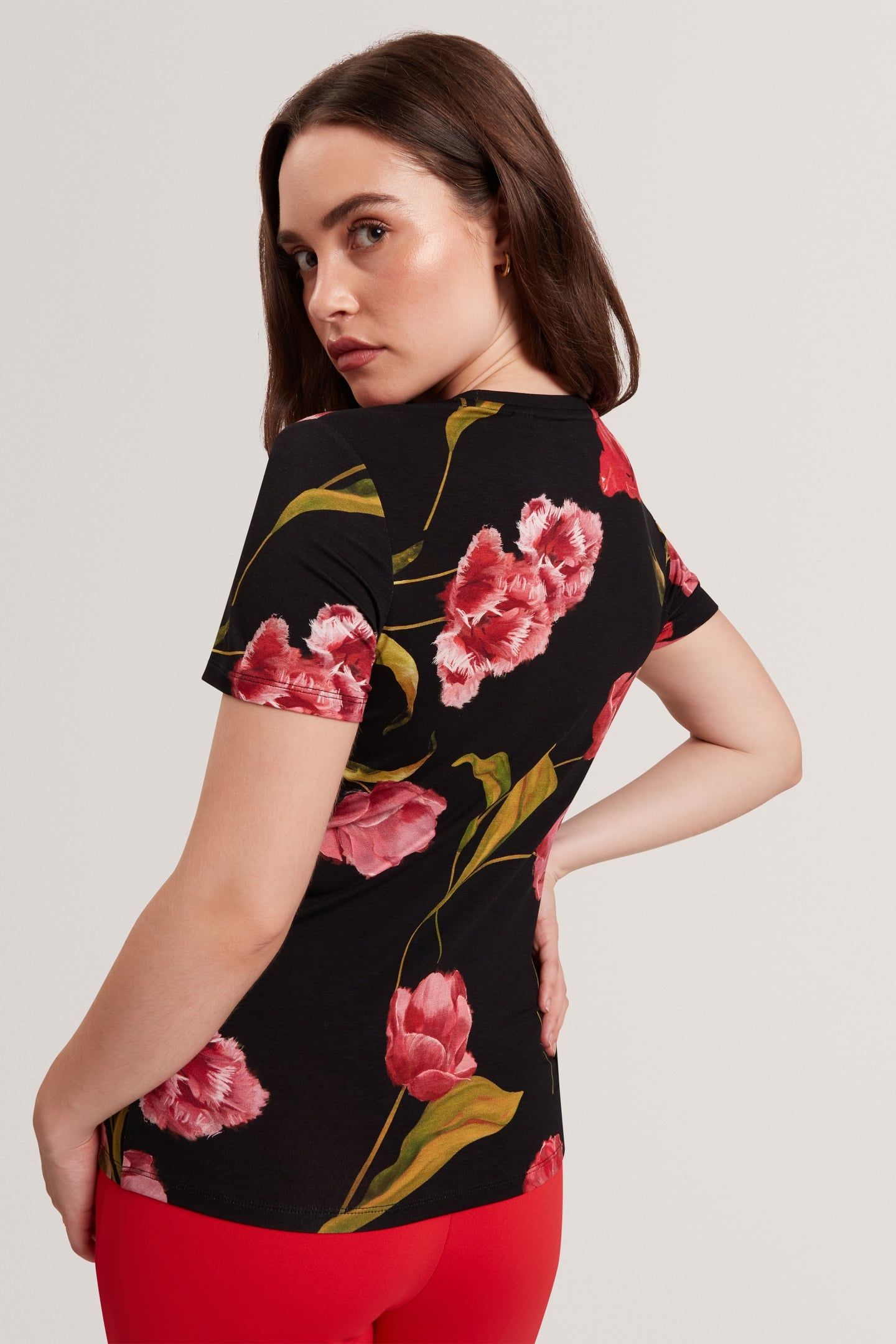 PRINTED FITTED TEE BLACK 2