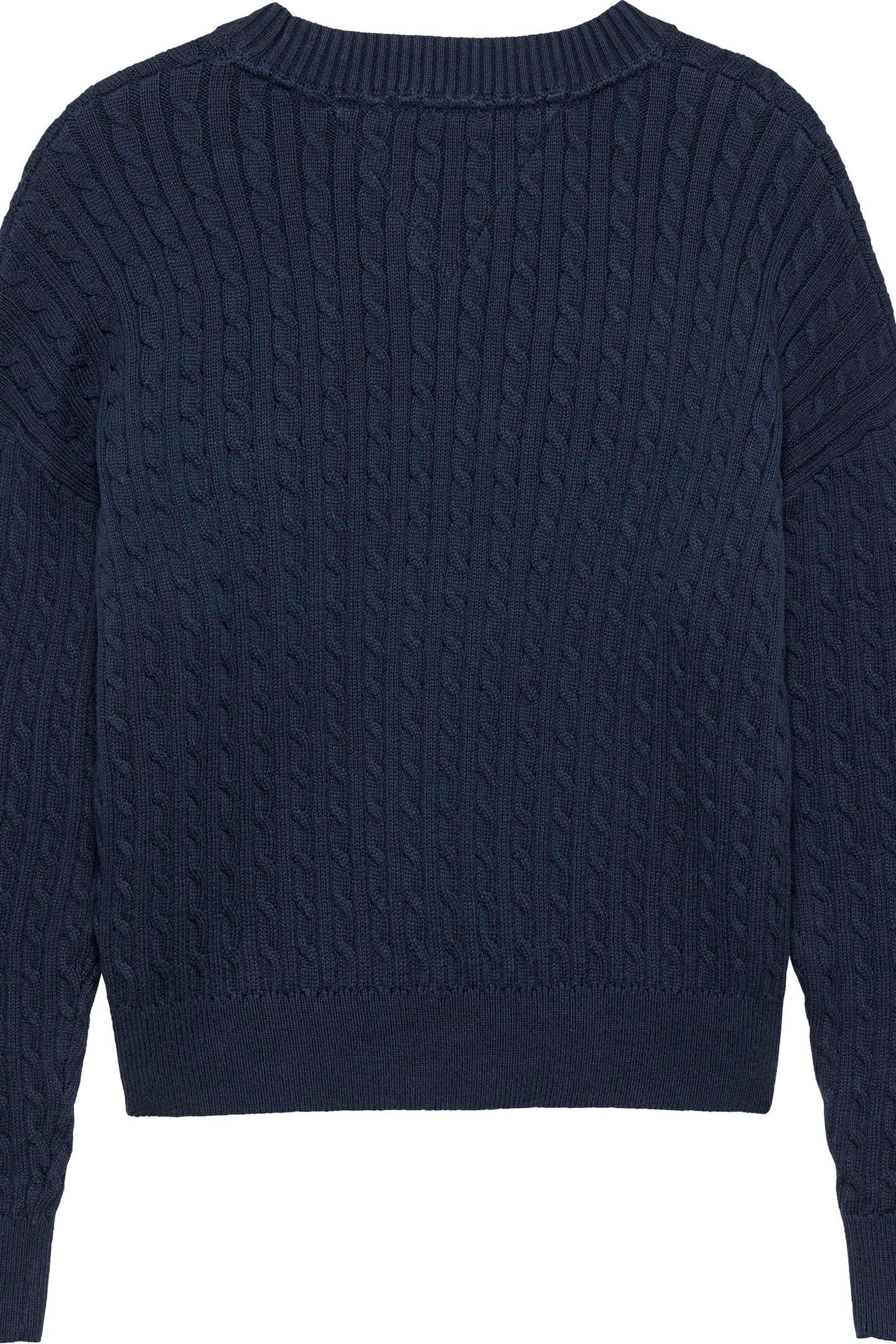GIRLS CABLE KNIT SWEATER DARK BLUE 2