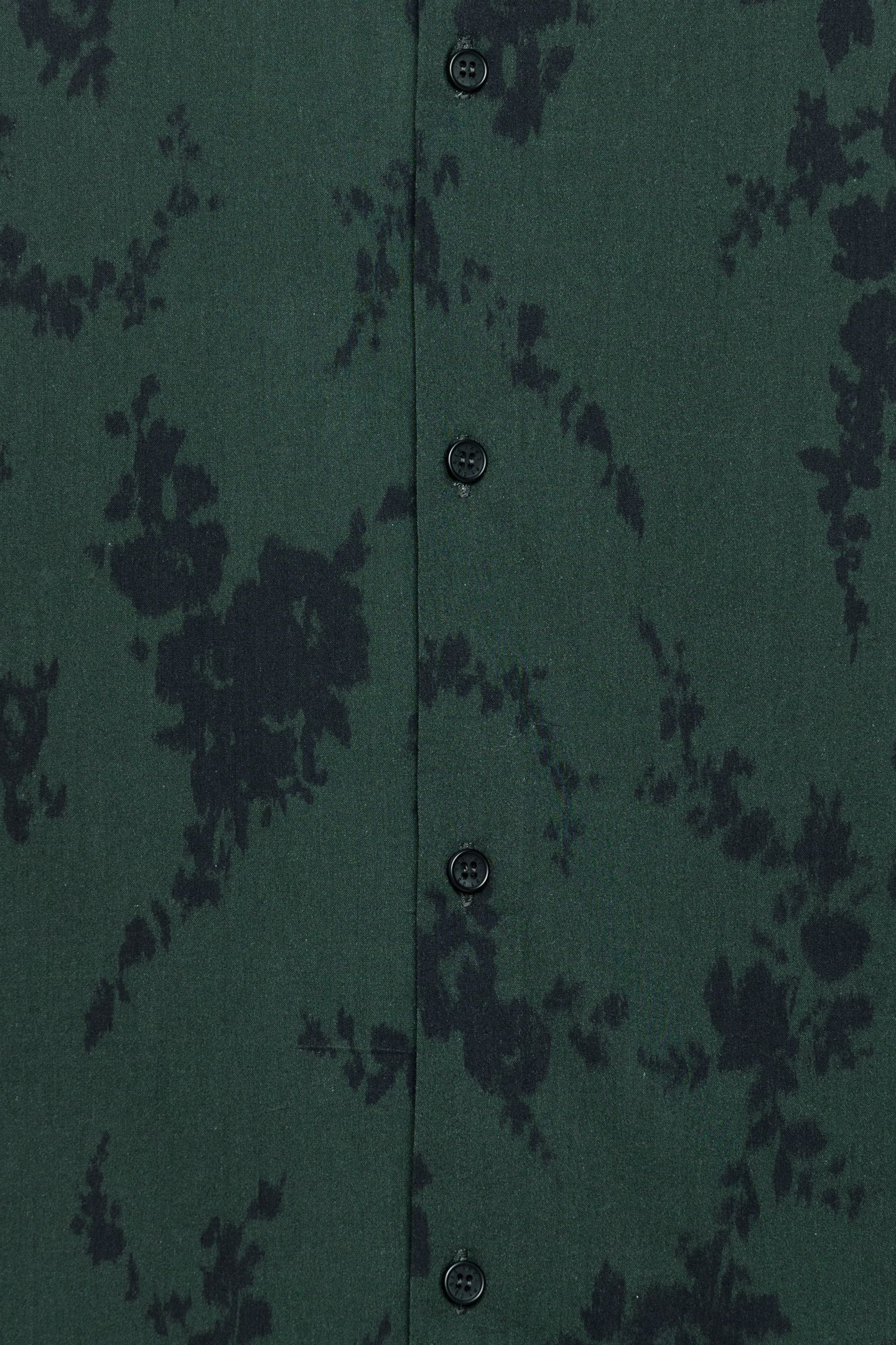 GREEN BLURRED FLORAL SLIM LONG-SLEEVED SHIRT 7
