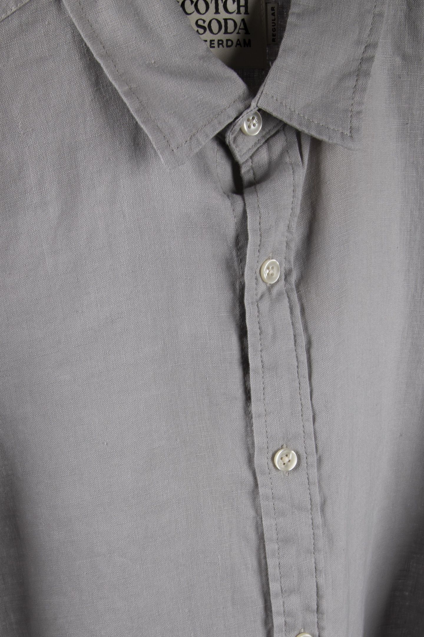 SEASONAL CORE LINEN REGULARFIT SHIRT MEDIUM GREY 4