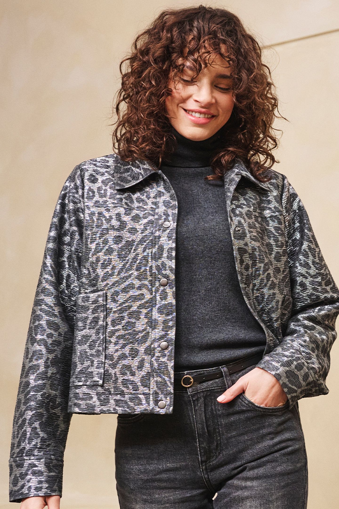 JACKET LEOPARD ANTHRACITE 1