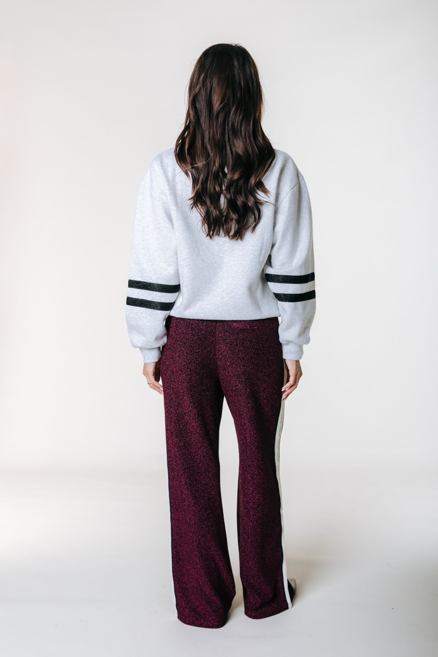 VELLA LUREX SPORT PANTS BURGUNDY 2