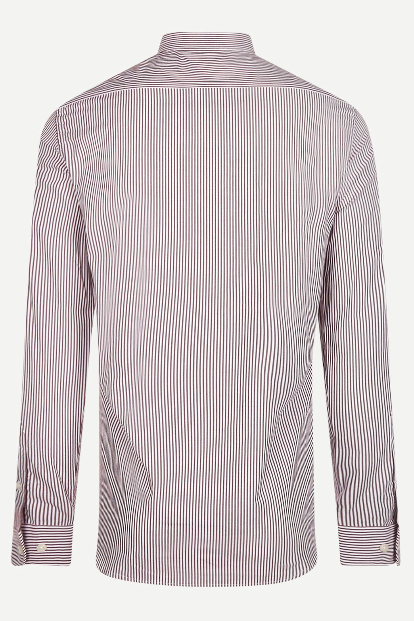 POPLIN STRIPE PEACHED SHIRT BURGUNDY 4