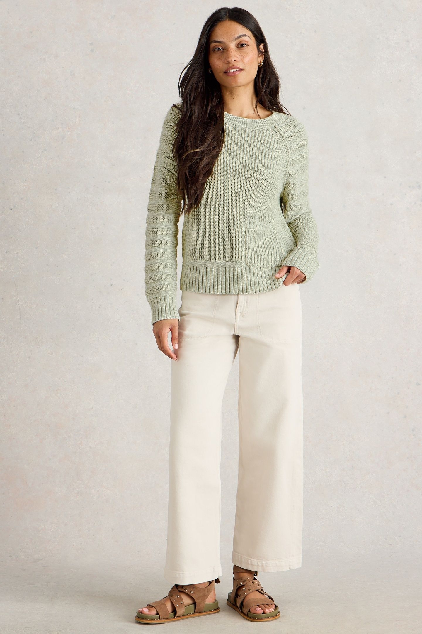 CINDY COTTON JUMPER KHAKI GRN 2