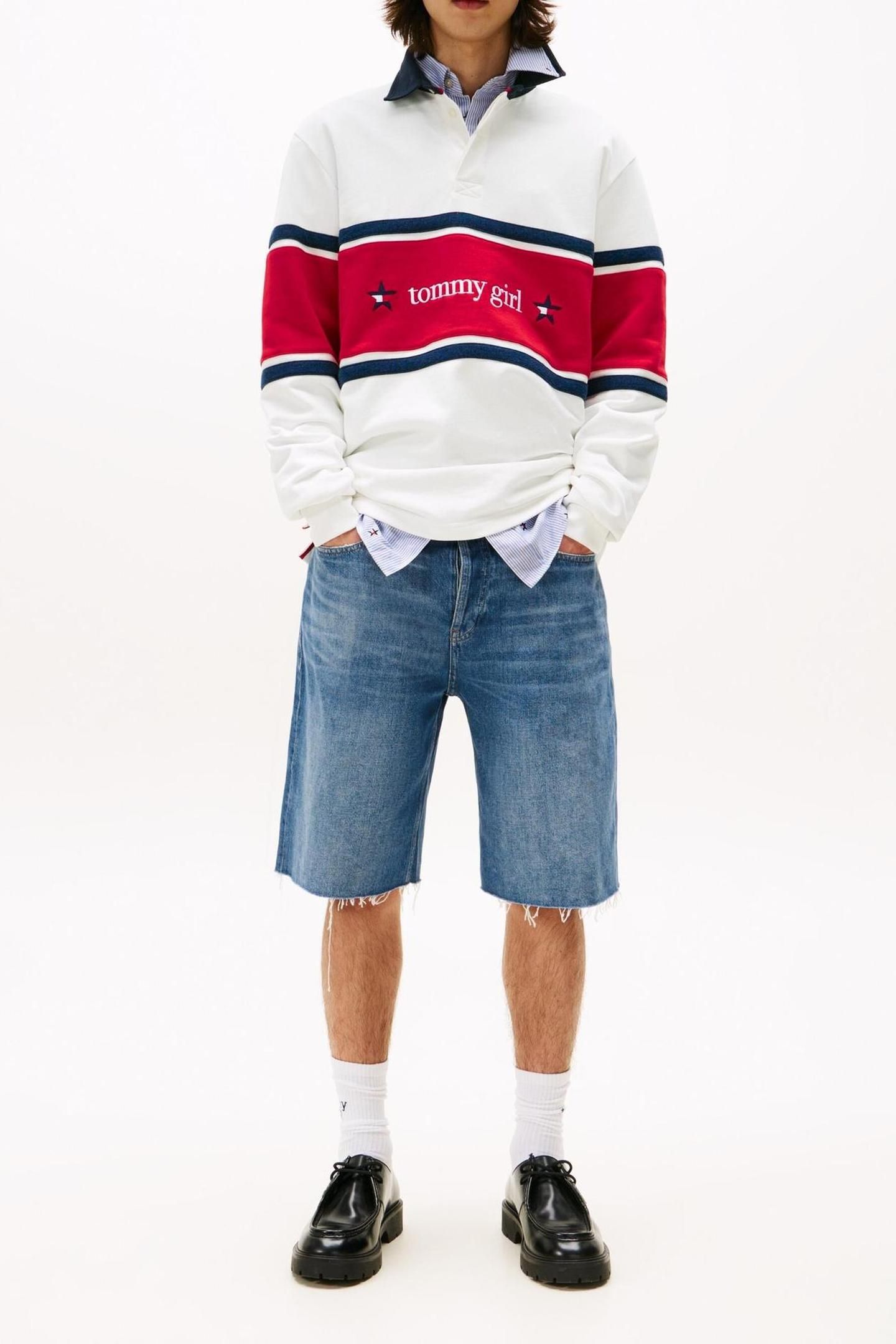 UNISEX TOMMY GIRL RUGBY POLO ECRU 1
