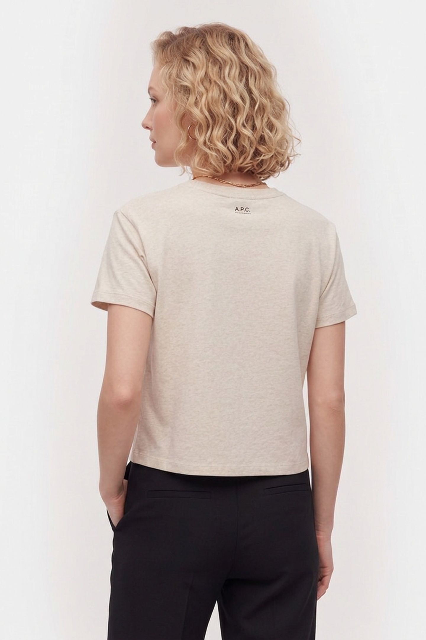 T-SHIRT BOXY SMALL HEATHERED ECRU/ECRU 3