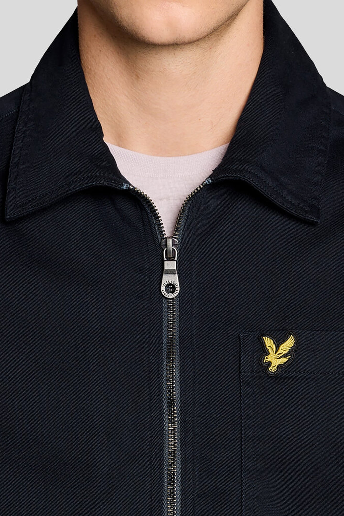 ENZYME WASH ZIP THROUGH OVERSHIRT DARK NAVY 5