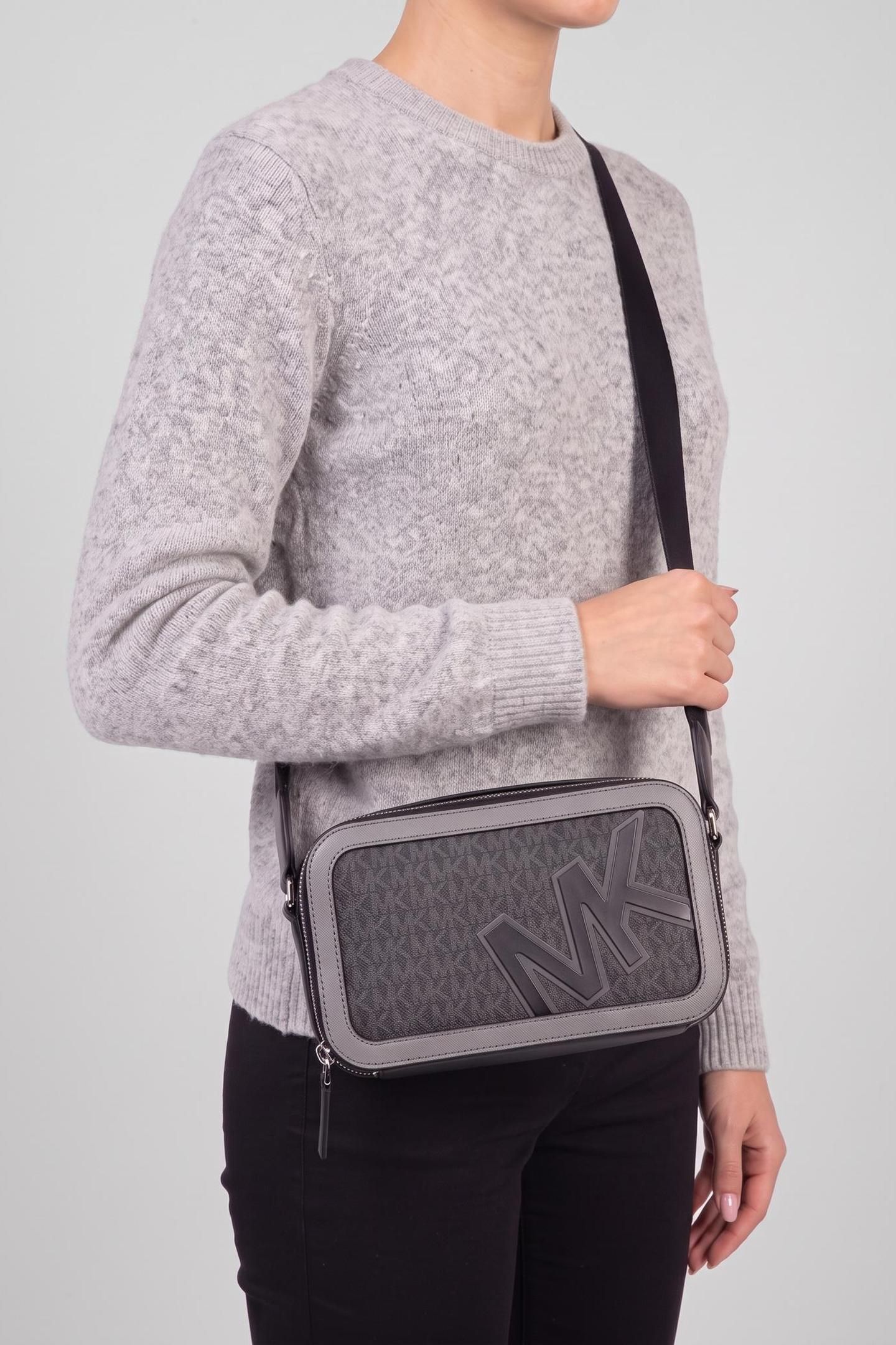 DOUBLE ZIP LONG CROSSBODY GUNMETAL 3