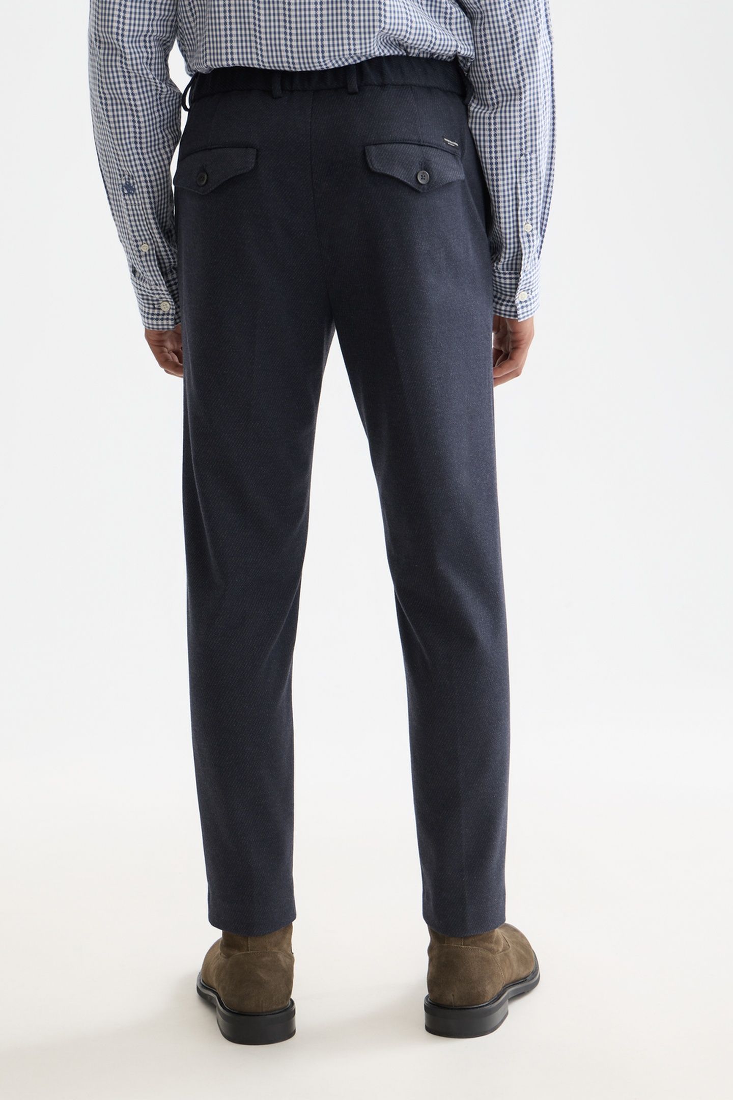 FINCH TAILORED JERSEY YARN-DYED TAPERED JOGGER NAVY 2