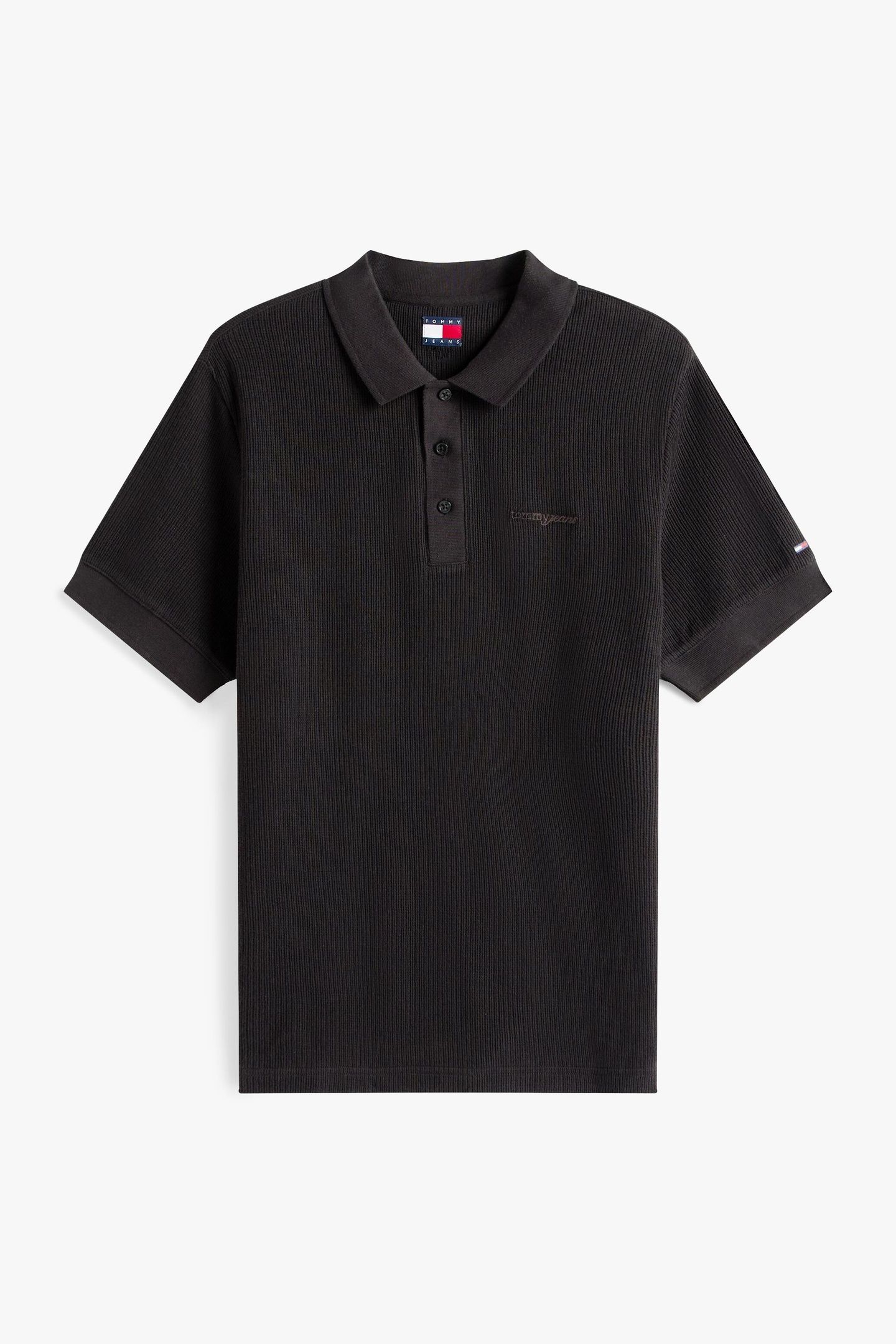 TJM REG WAFFLE POLO BLACK 4