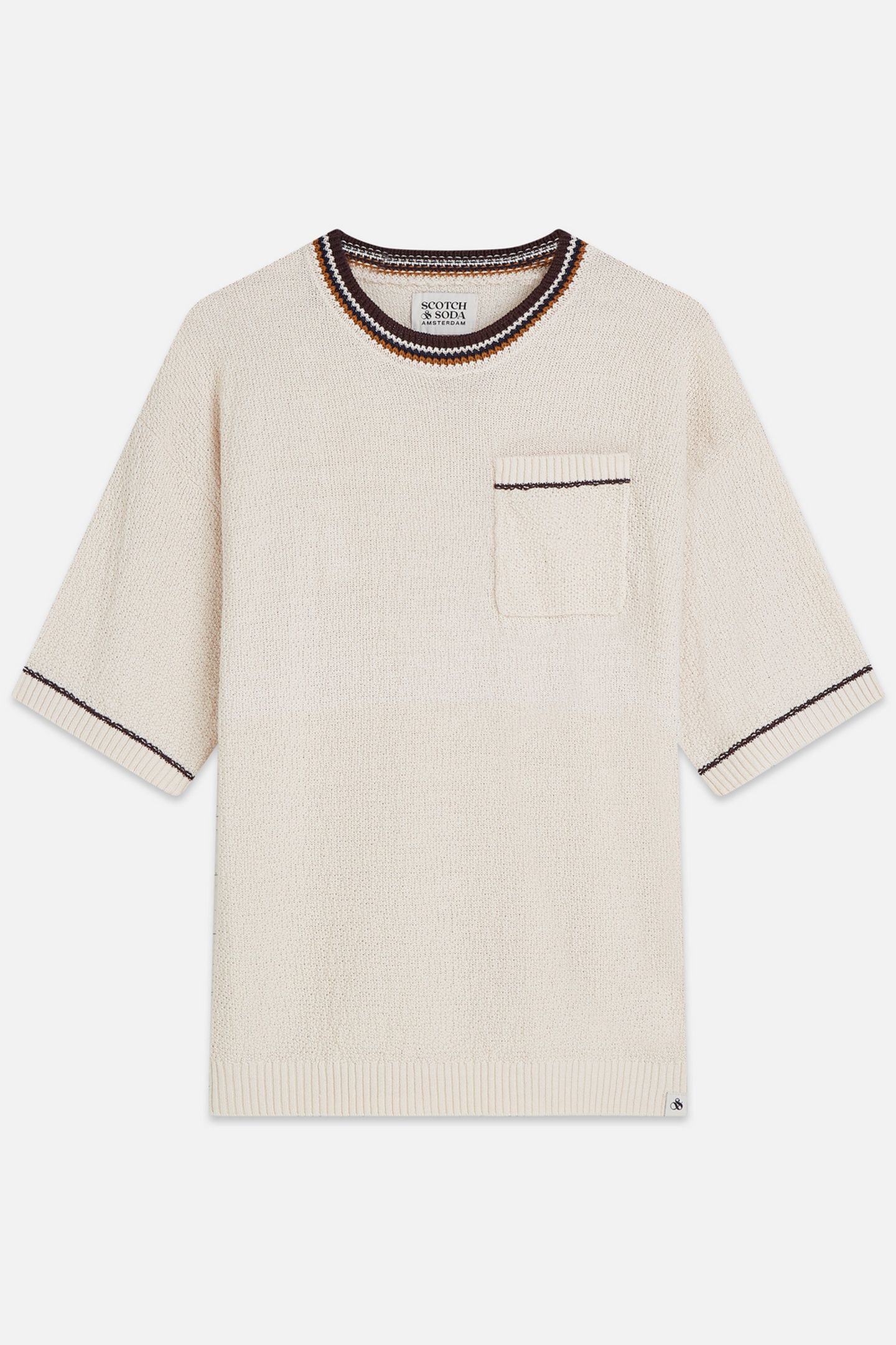 KNITTED COTTON LINENBLEND RELAXEDFIT TSHIRT LIGHT BEIGE 4