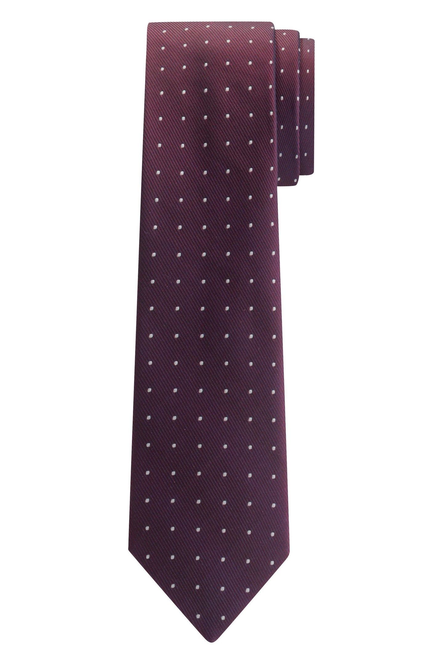 SKOKIE PIN DOT TIE BURGUNDY 1