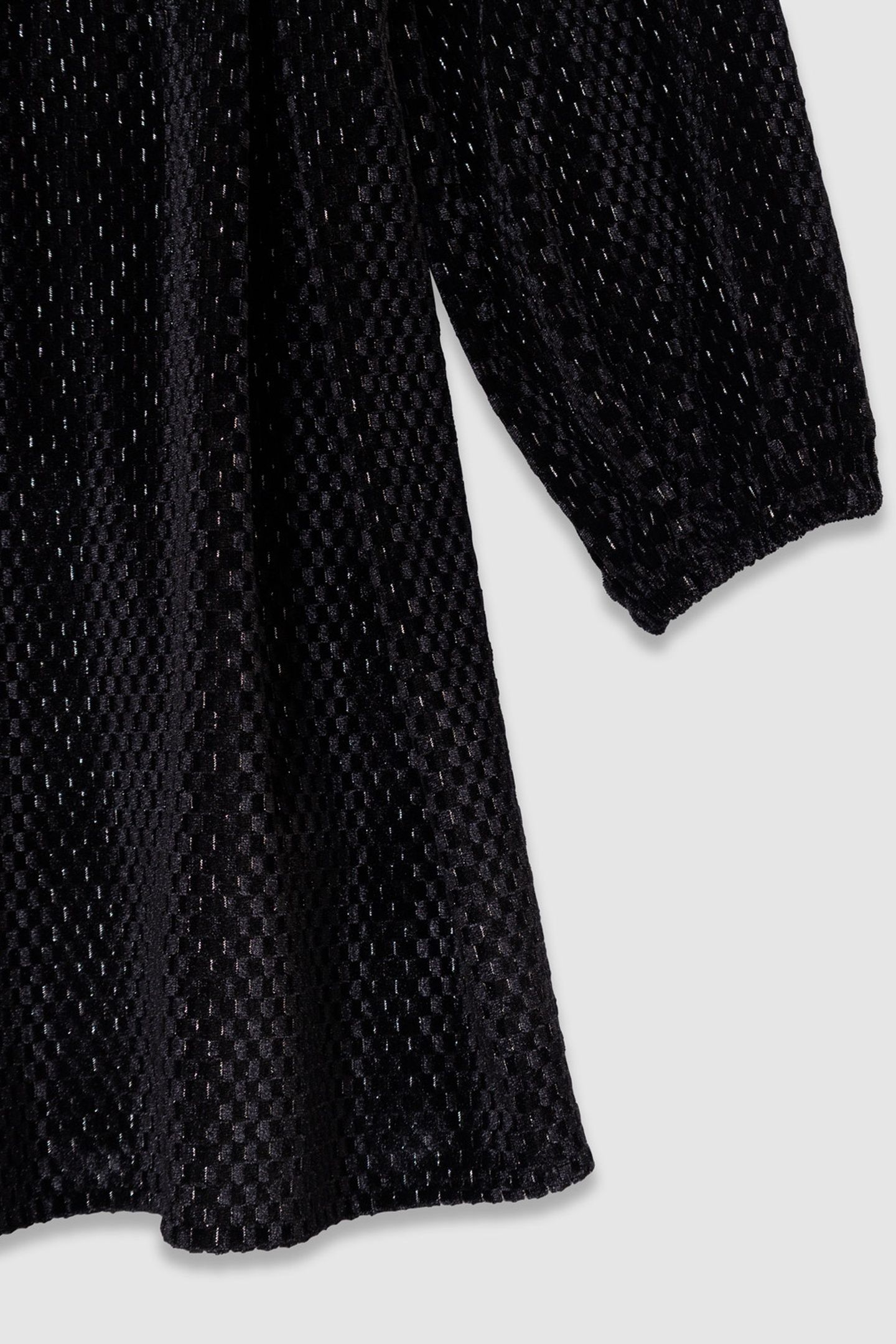 GIRL'S BLACK VELVET DRESS WITH RUFFLE DETAIL 6