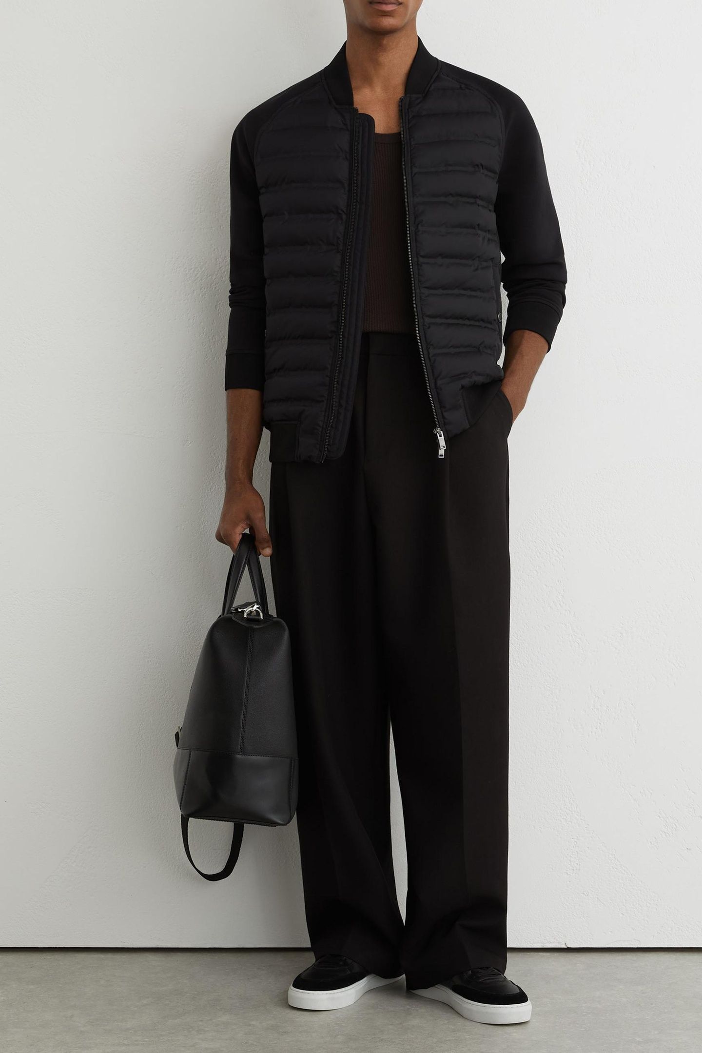 LS QUILTED BOMBER JACKET BLACK 1