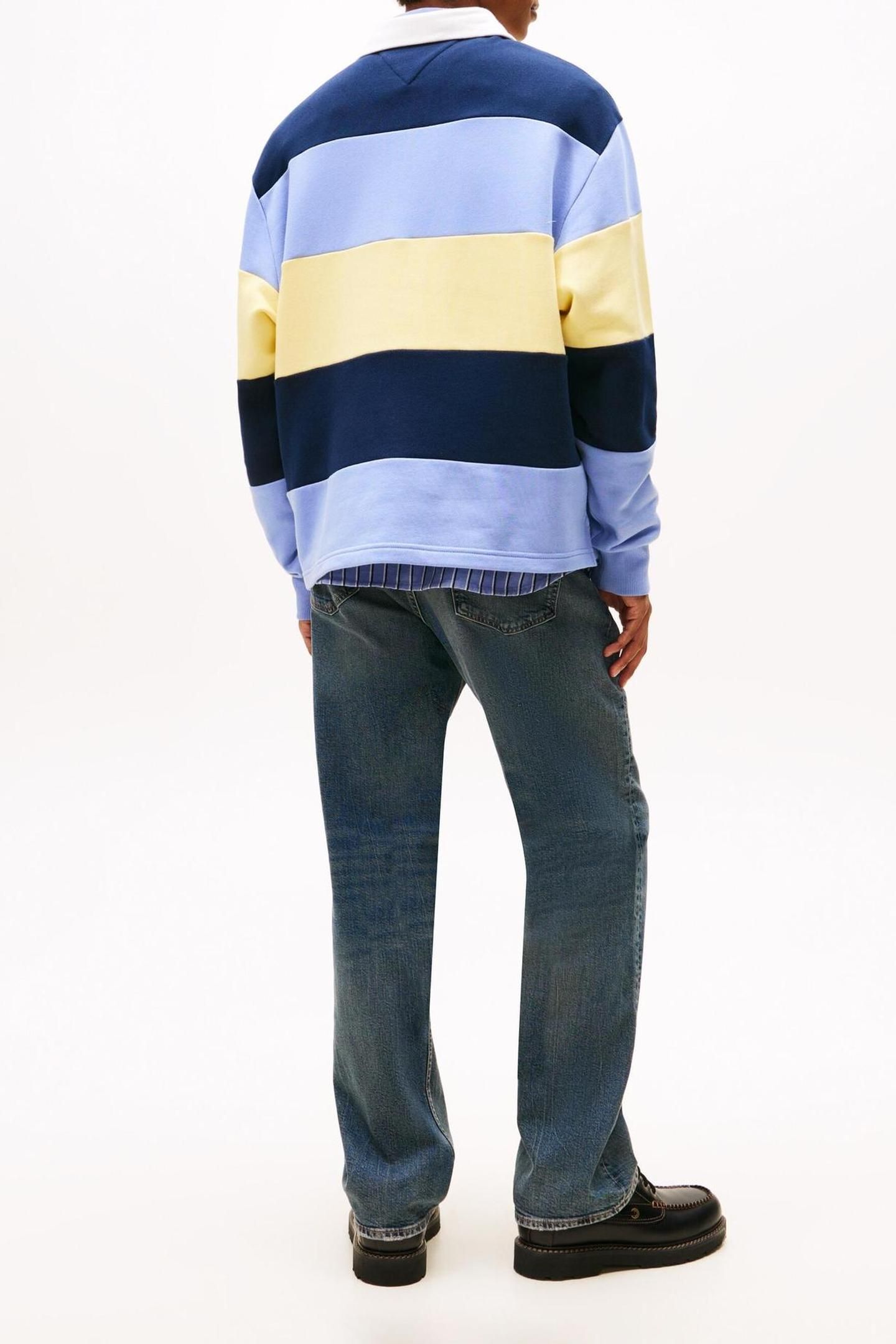 TJM RELAXED BADGE STRIPE D N NAVY/NORDIC IRIS/CITRONELLA 3