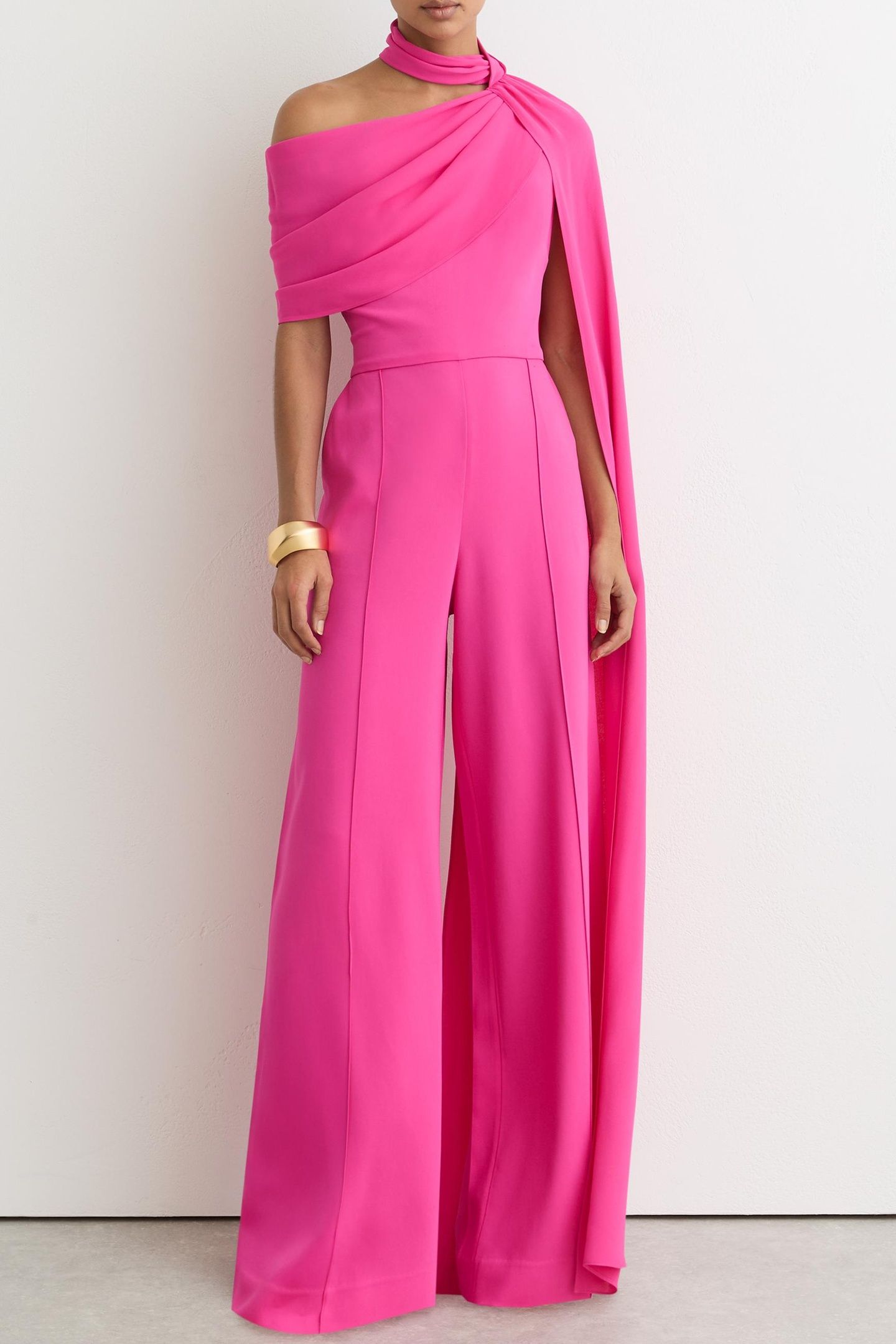 DRAPE DETAIL OCCASION JUMPSUIT RASPBERRY PINK 2